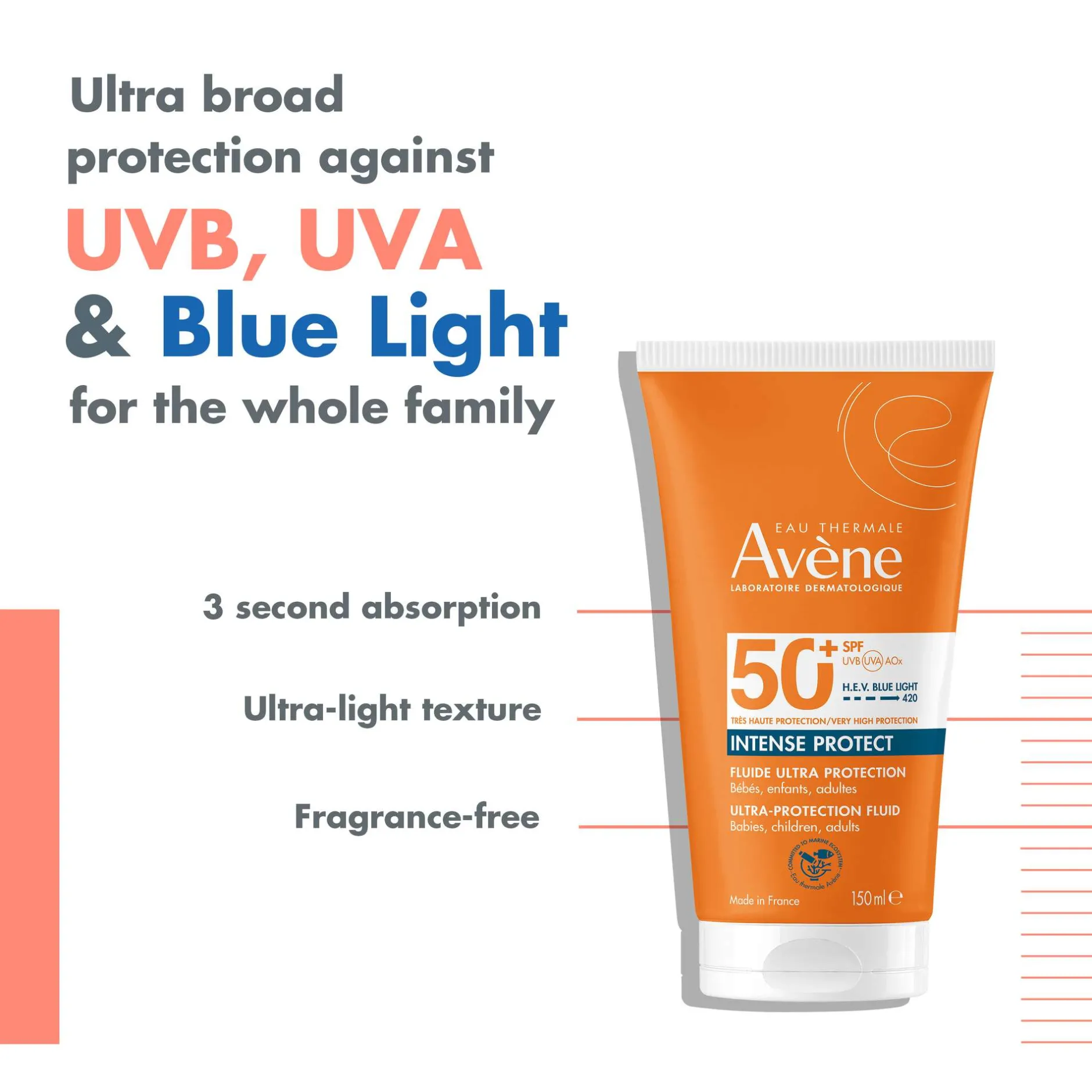 Avène Suncare Intense Protect SPF50+ 150ml New