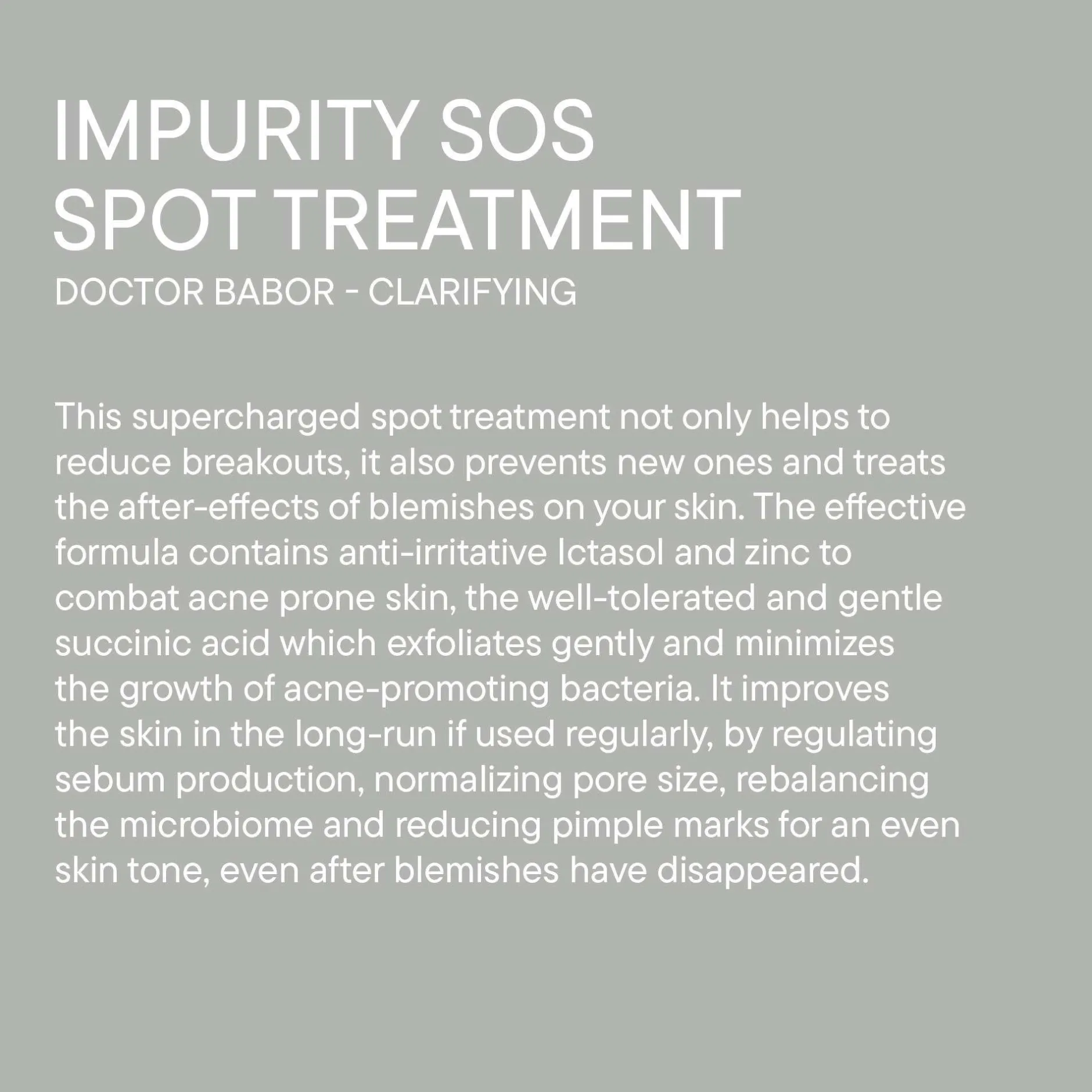 BABOR Doctor Impurity SOS Spot Treatment 15ml Best