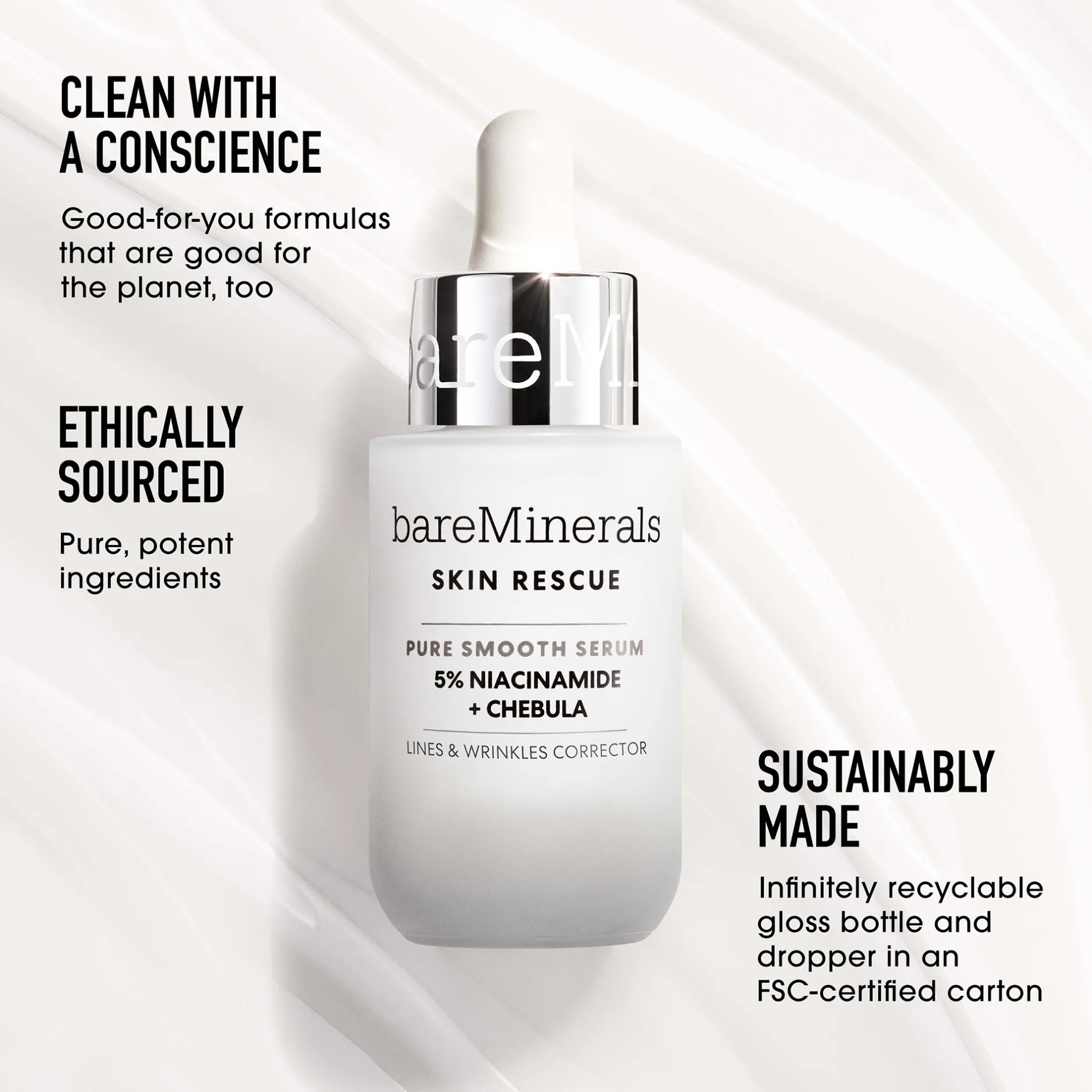 bareMinerals Skin Rescue Pure Smooth Serum 5% Niacinamide + Chebula 30ml Discount