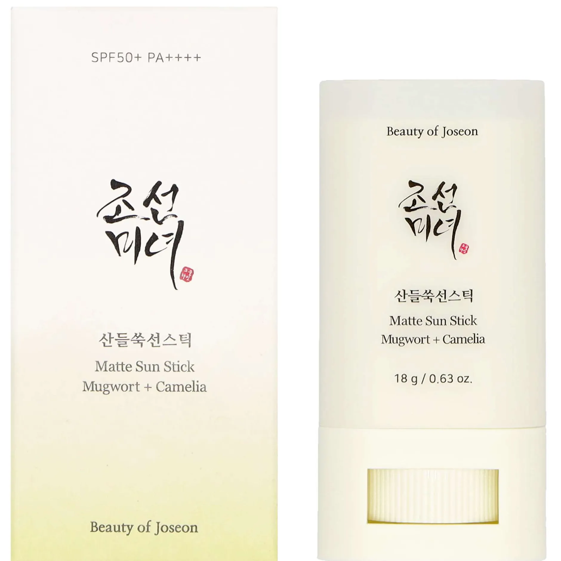 Beauty Of Joseon Sunscreen Matte Sun Stick: Mugwort+Camelia SPF 50+ PA++++ 18g
