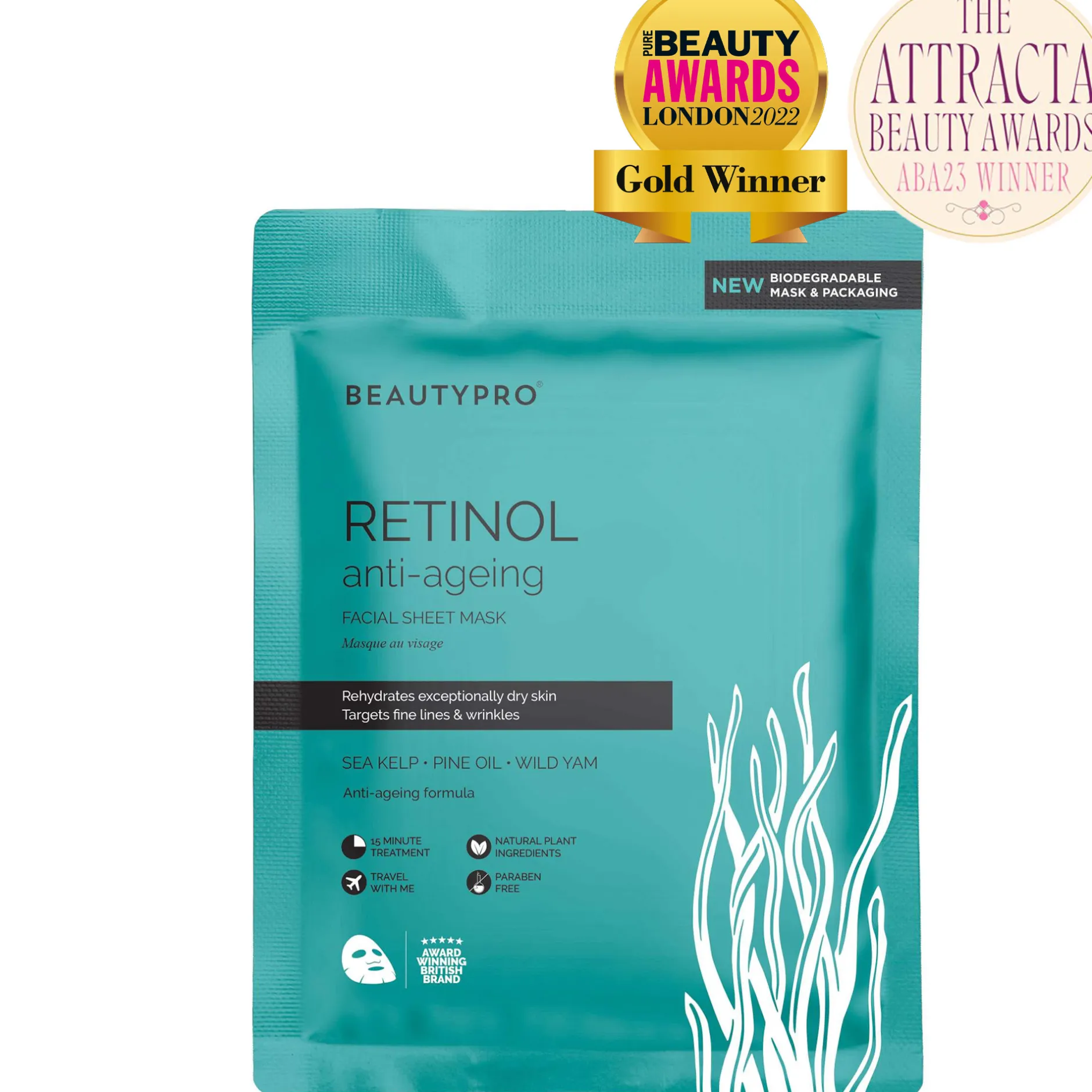 BeautyPro Retinol Anti-Ageing Face Sheet Mask Hot