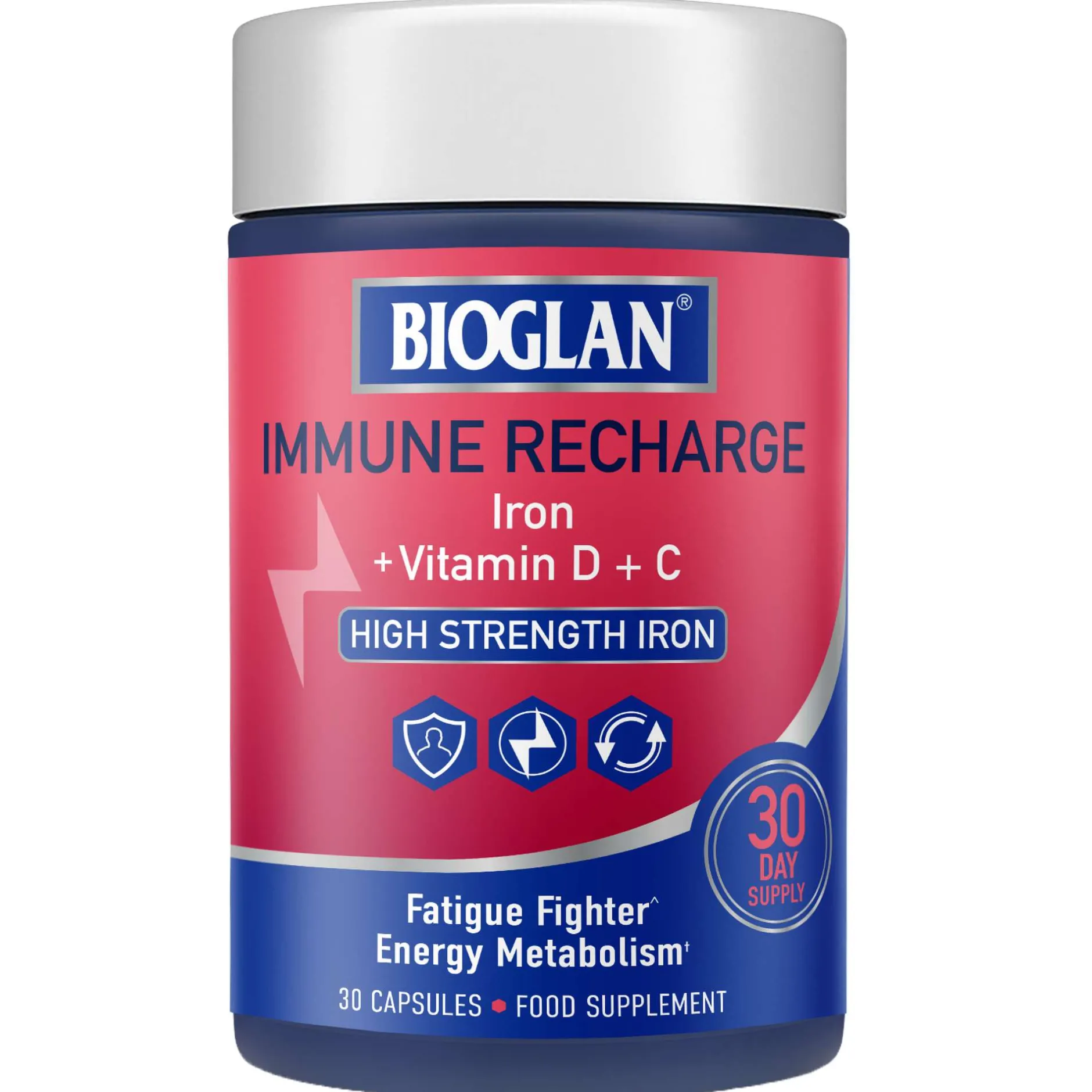 Bioglan Immune Recharge Fatigue Fighter Energy Metabolism x 30 Capsules Clearance