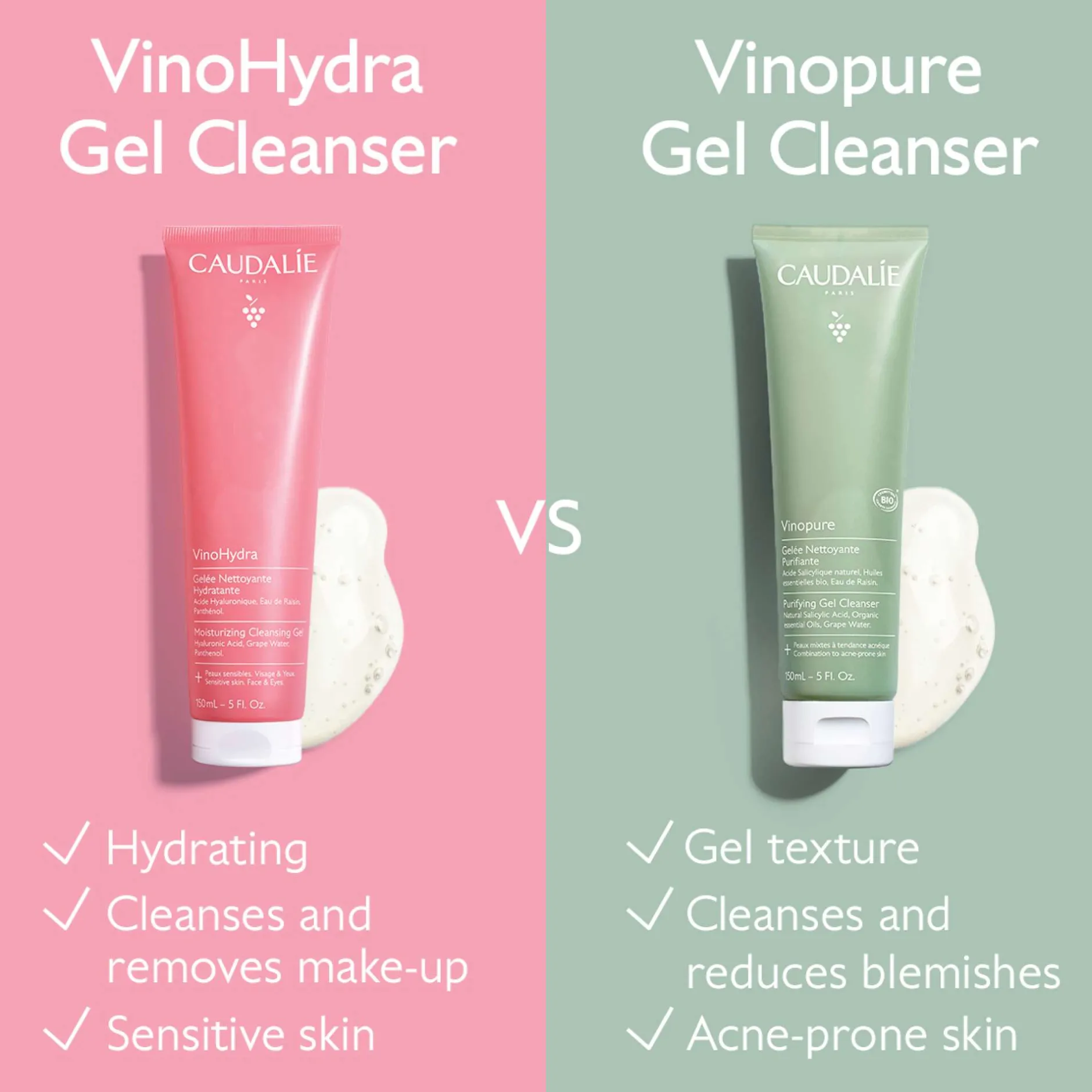 Caudalie VinoHydra Moisturising Cleansing Gel 150ml Clearance