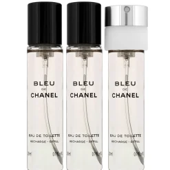 Chanel Bleu de Eau de Toilette Spray 3 x 20ml Refills Hot