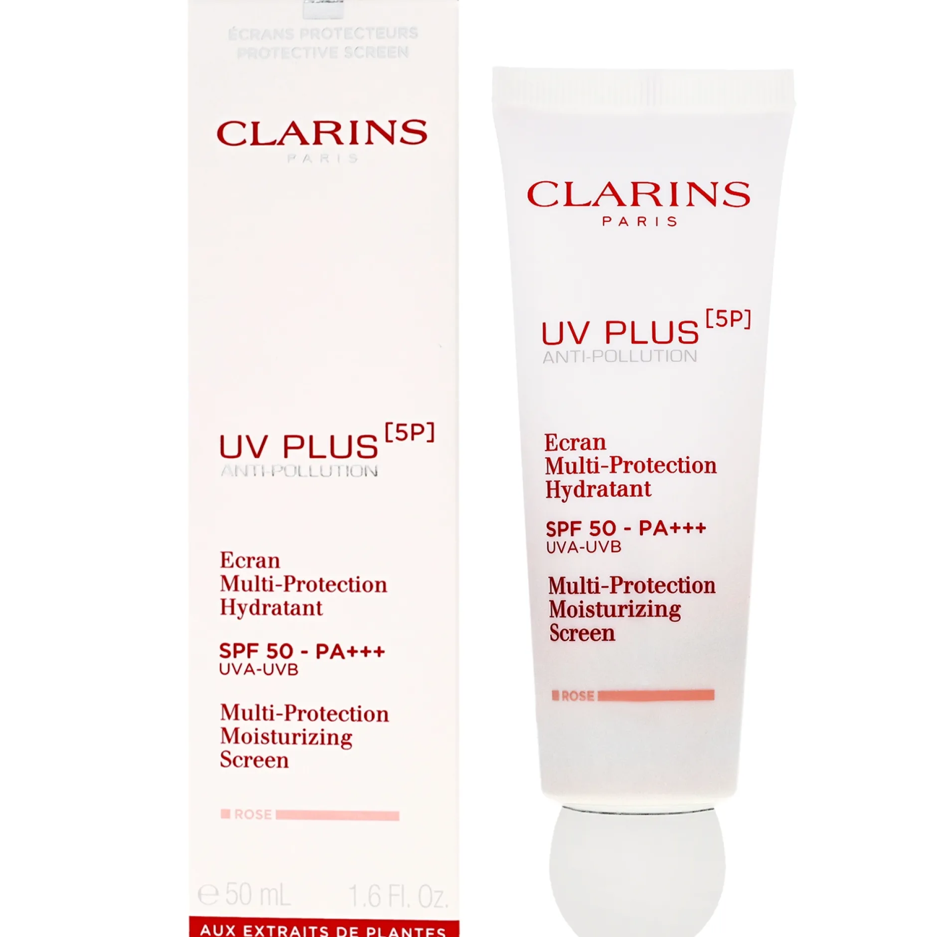 Clarins UV Plus [5P] Anti-Pollution Multi-Protection Moisturizing Screen SPF50 Rose 50ml