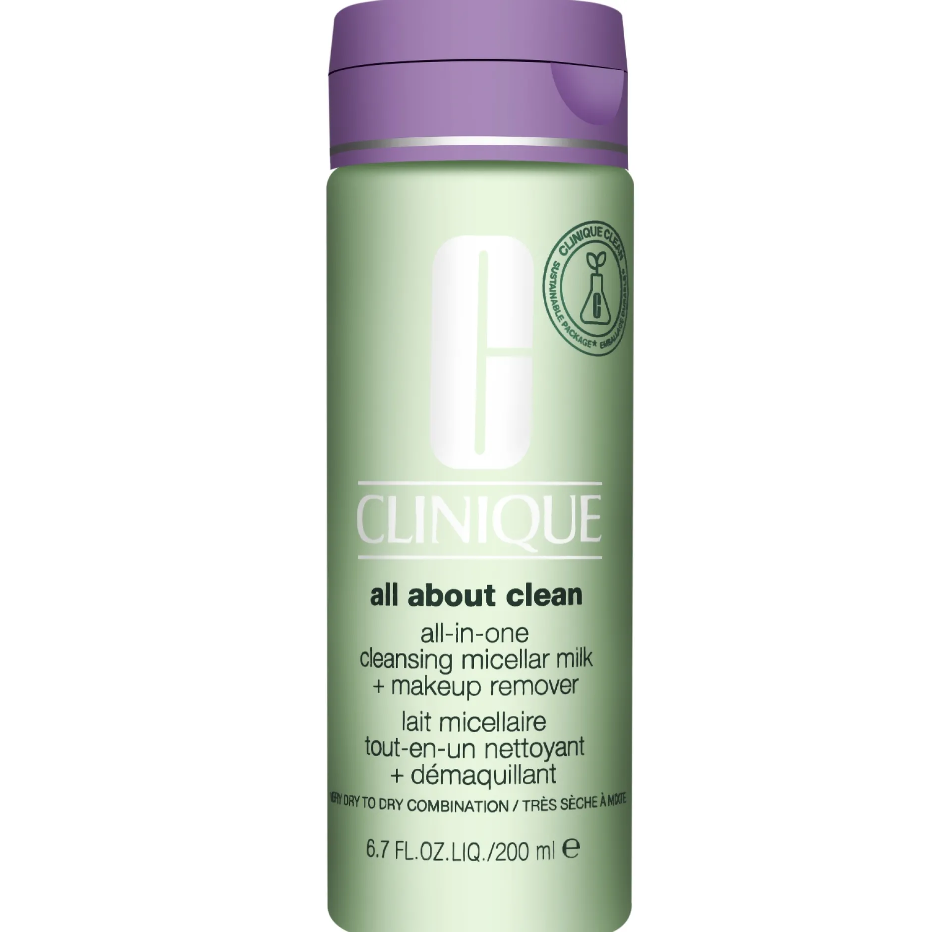Clinique All About Clean All-In-One Cleansing Micellar Milk + Makeup Remover Very Dry to Dry Combination 200ml Outlet