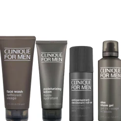 Clinique Bundles Set: Mens Face Wash 200ml, Moisturizing Lotion 100ml, Antiperspirant Roll-On 75ml & Shave Gel 125ml Discount