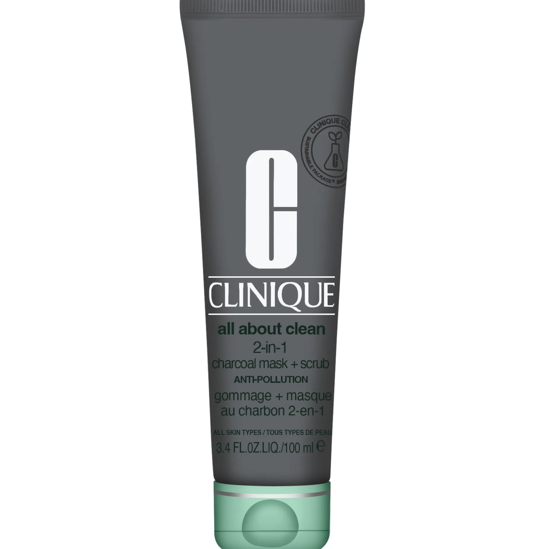 Clinique Cleansers & Makeup Removers All About Clean 2-In-1 Charcoal Mask + Scrub 100ml Discount