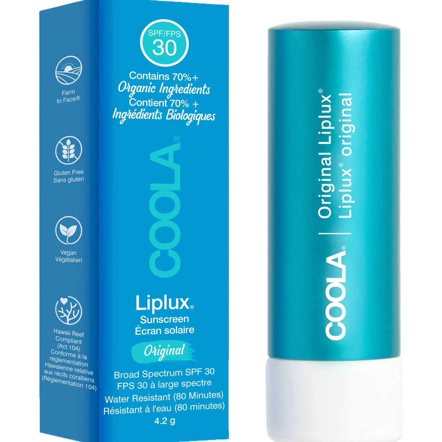 Coola Face Care Classic Liplux Lip Balm Sunscreen SPF30 Original 4.2ml Clearance