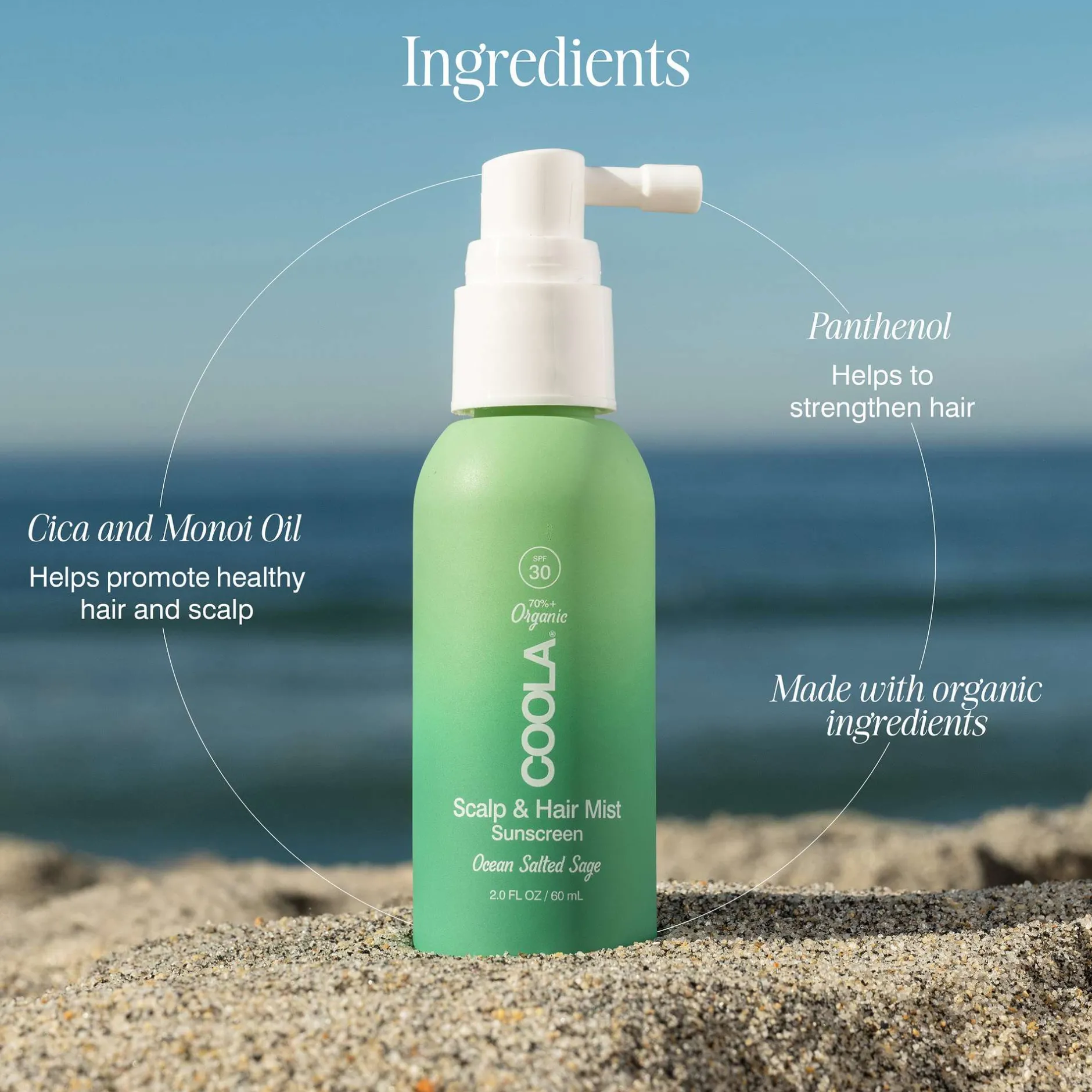 Coola Hair Care Scalp & Hair Mist Sunscreen SPF30 60ml Hot
