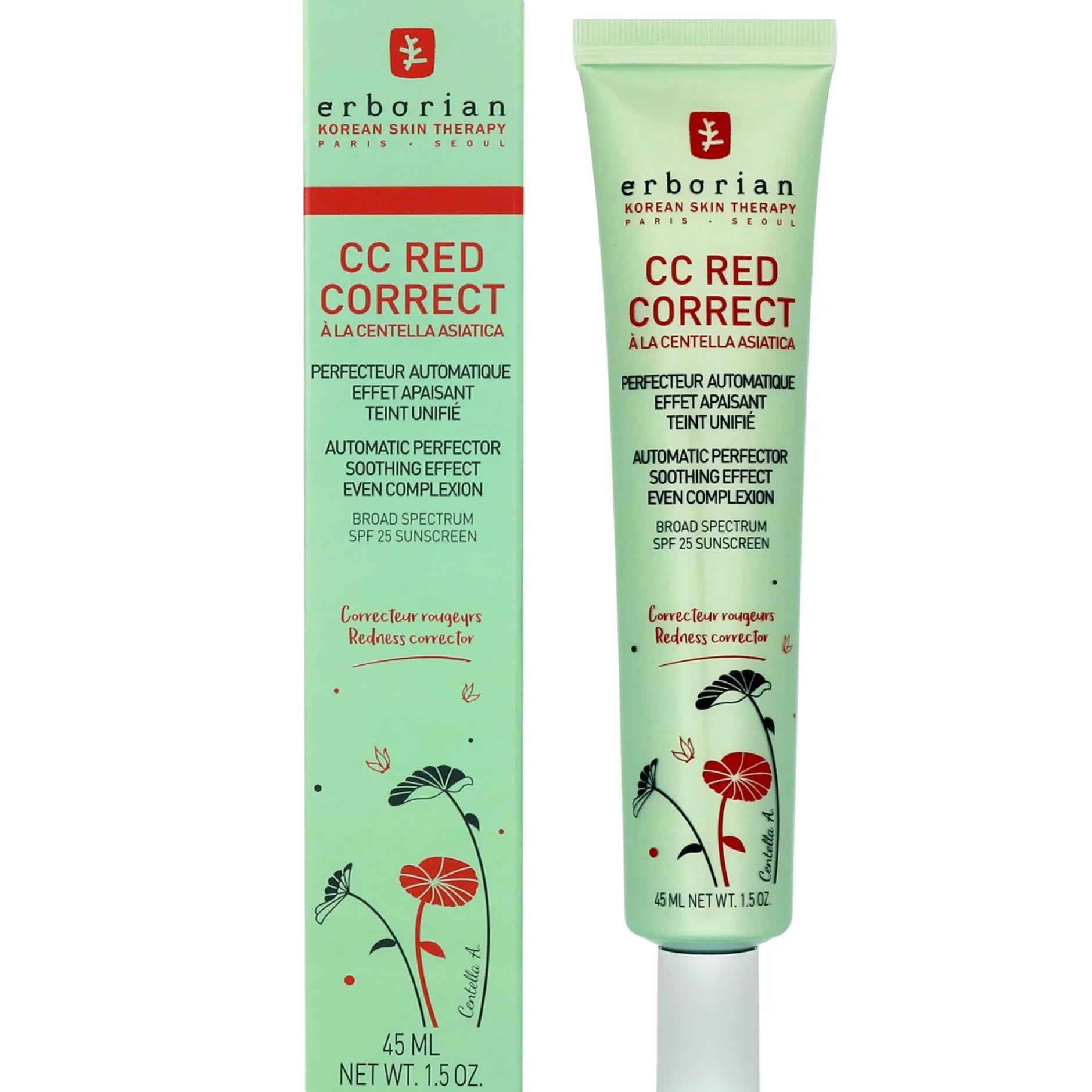 Erborian CC Red Correct SPF25 Automatic Perfector Soothing Effect Even Complexion 15ml Sale