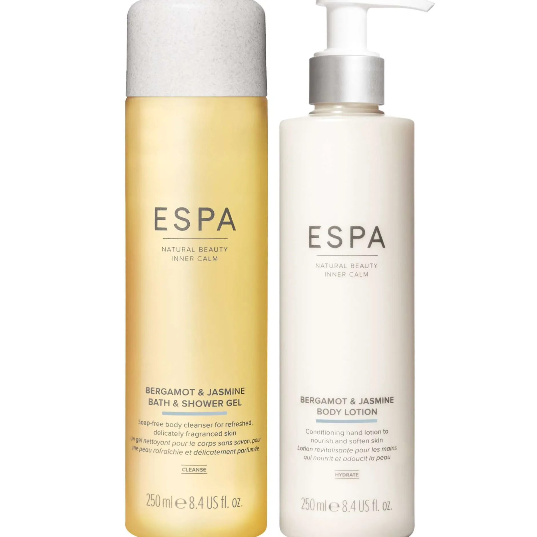 ESPA Bundles Duo: Bergamot & Jasmine Bath & Shower Gel 250ml & Body Lotion 250ml Best