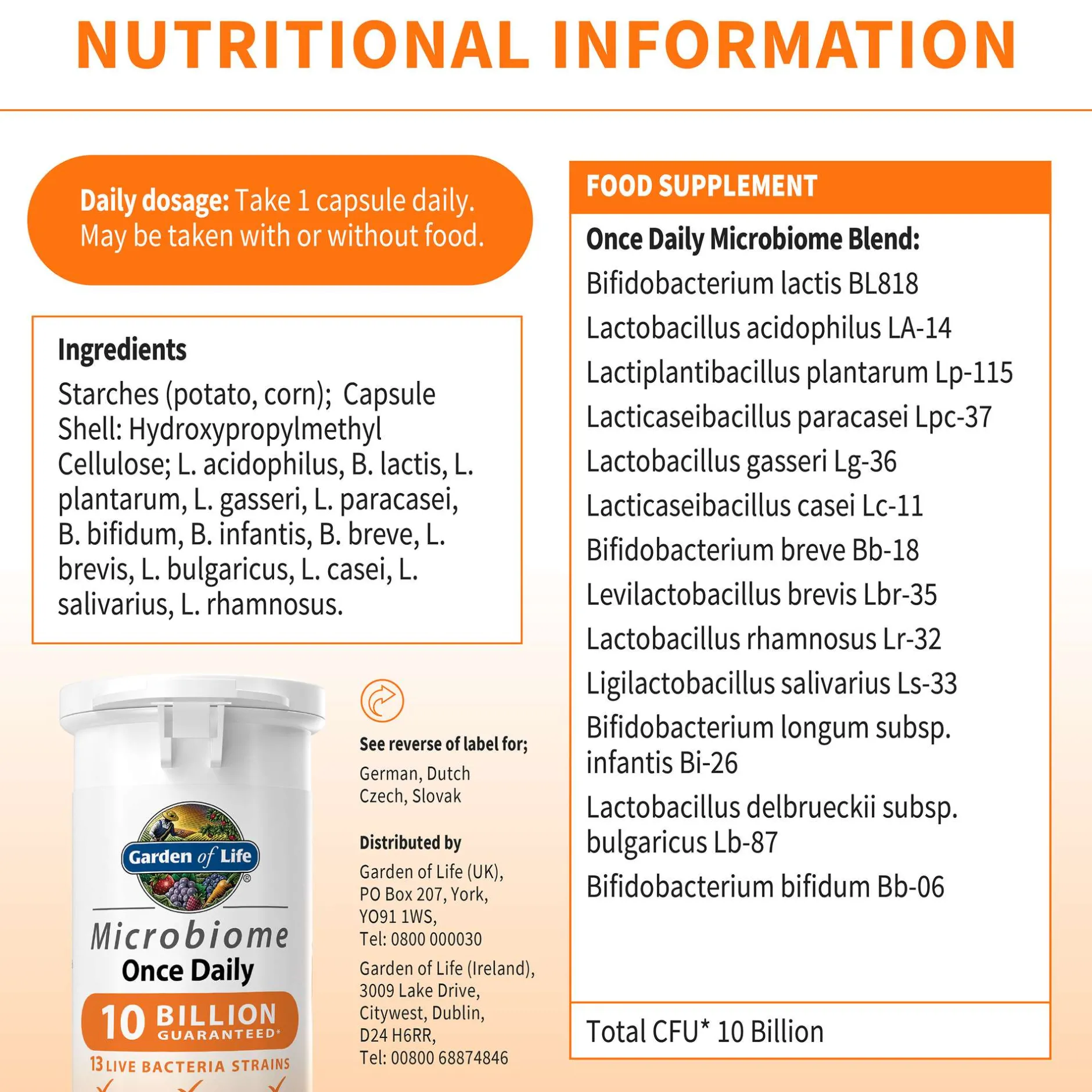 Garden of Life Microbiome Once Daily x 30 Hot