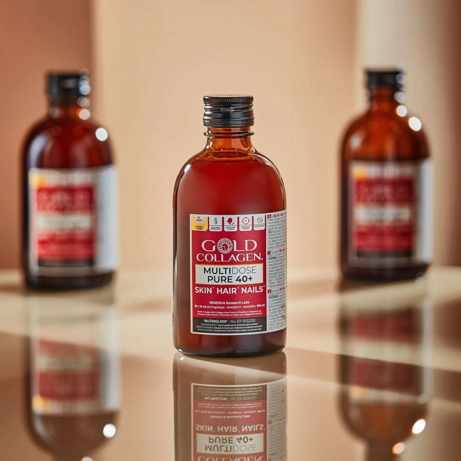 Gold Collagen Liquid Supplement Multidose Pure 40+ Liquid Supplement 20 x 15ml Hot