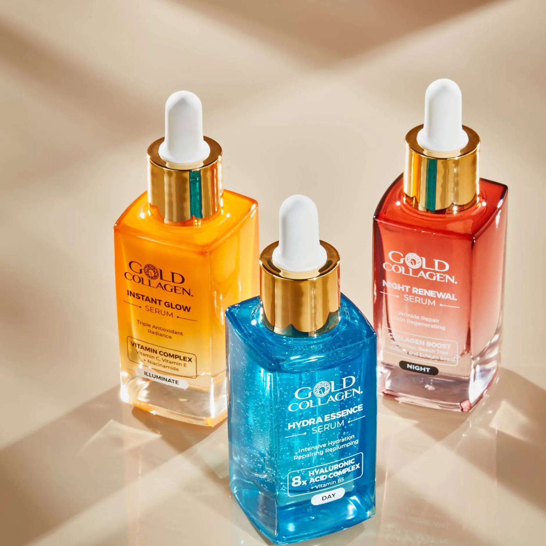Gold Collagen Skincare Night Renewal Wrinkle Repair Skin Regenerating Serum 30ml Hot
