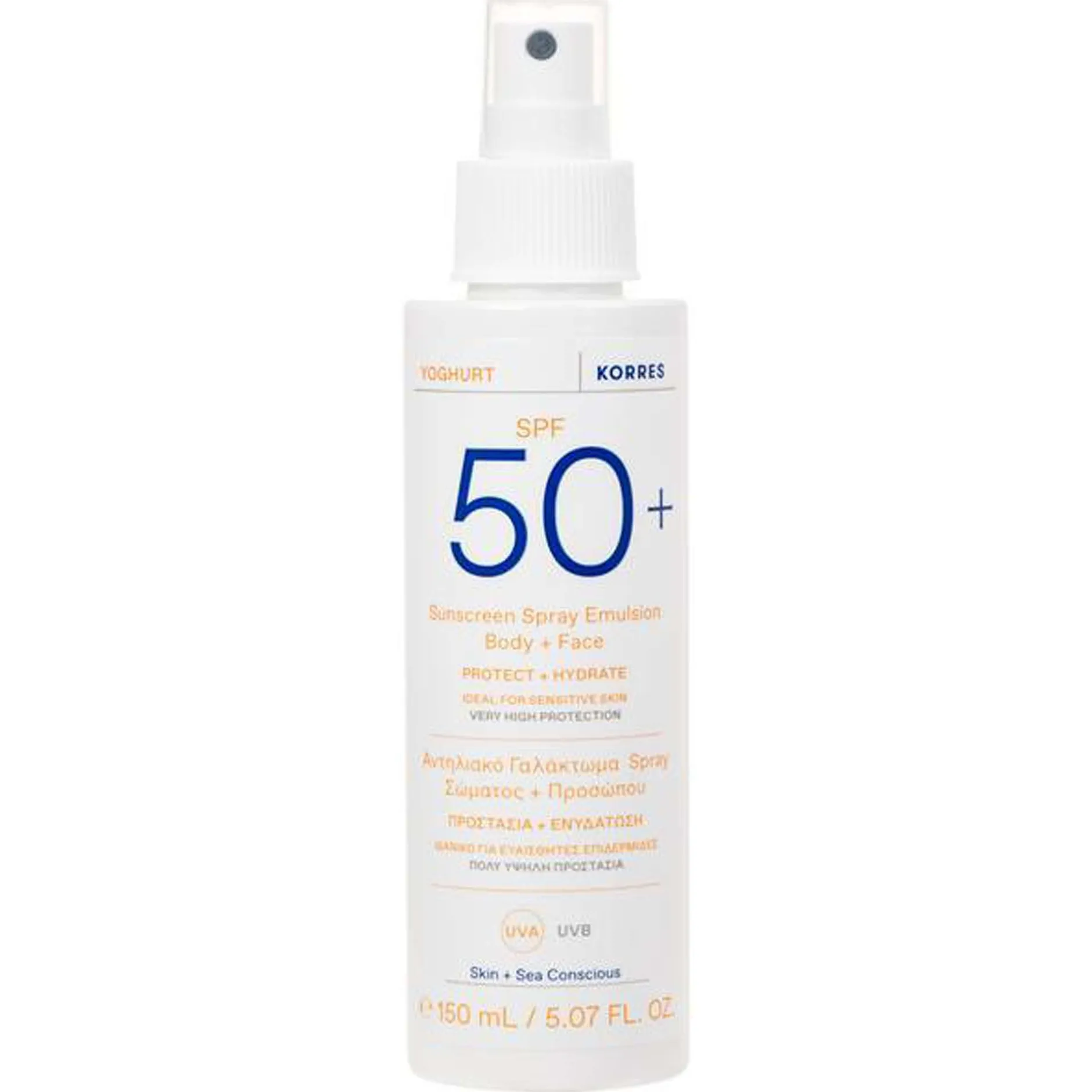 KORRES Sun Care Yoghurt Sunscreen Spray Emulsion Body + Face SPF50+ 150ml Online
