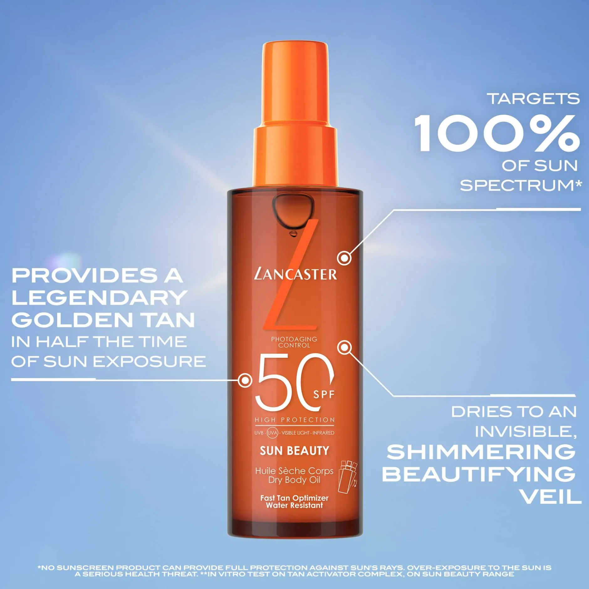 Lancaster Sun Beauty Satin Dry Oil Fast Tan Optimizer for Body SPF30 150ml Discount