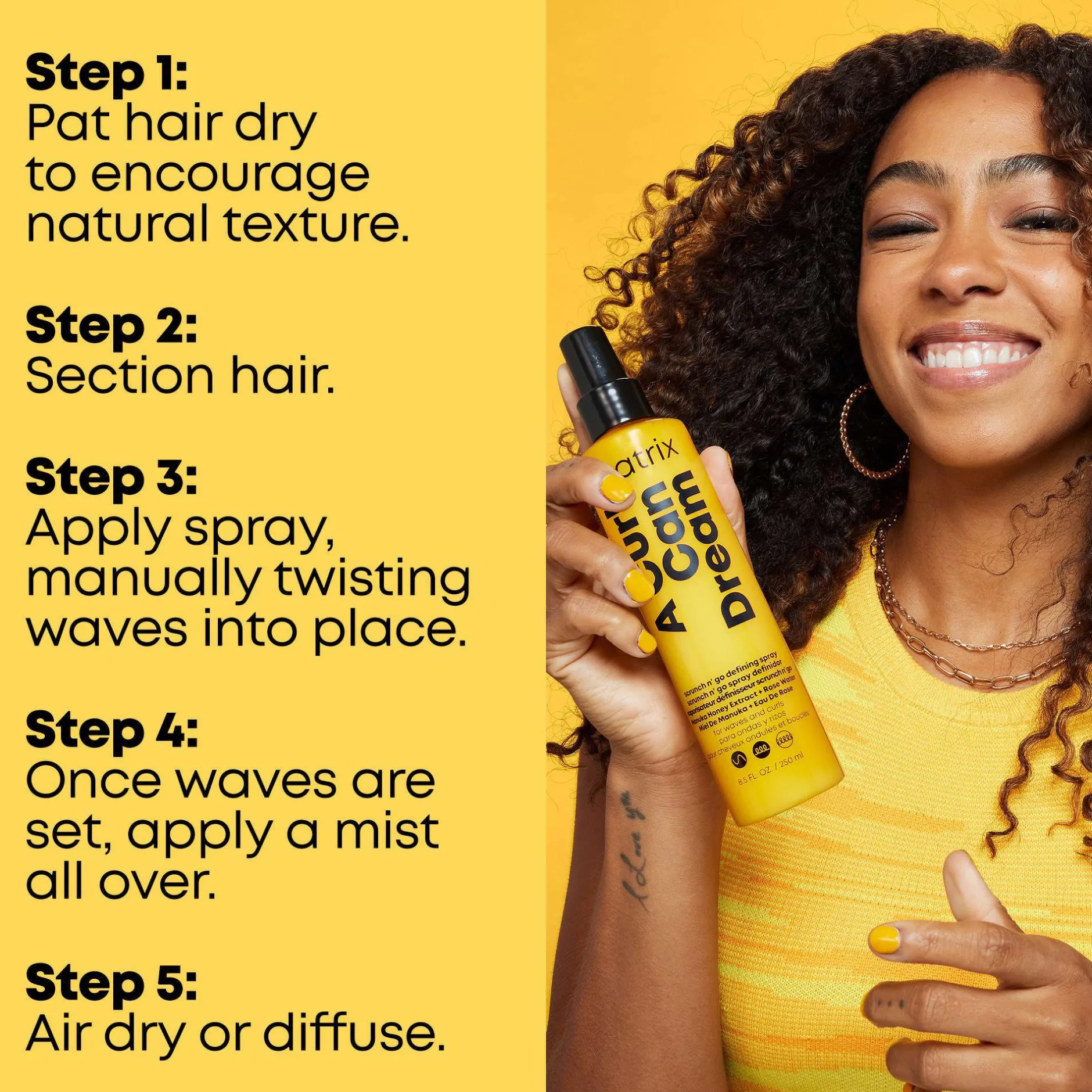 Matrix Total Results A Curl Can Dream Scrunch 'N' Go Defining Spray 150ml Clearance