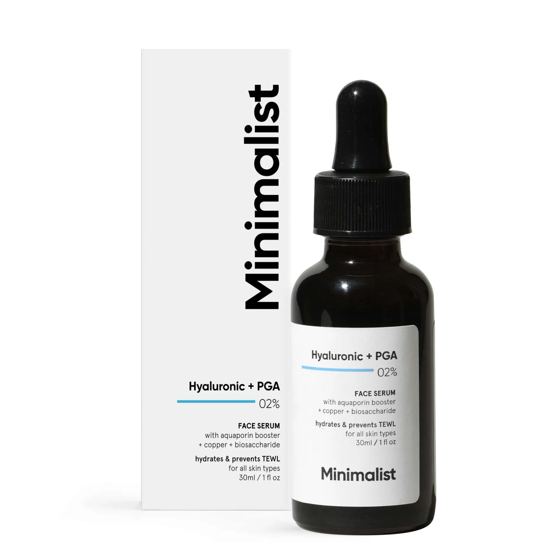 Minimalist Skin Care Hyaluronic + PGA 02% Face Serum 30ml Clearance
