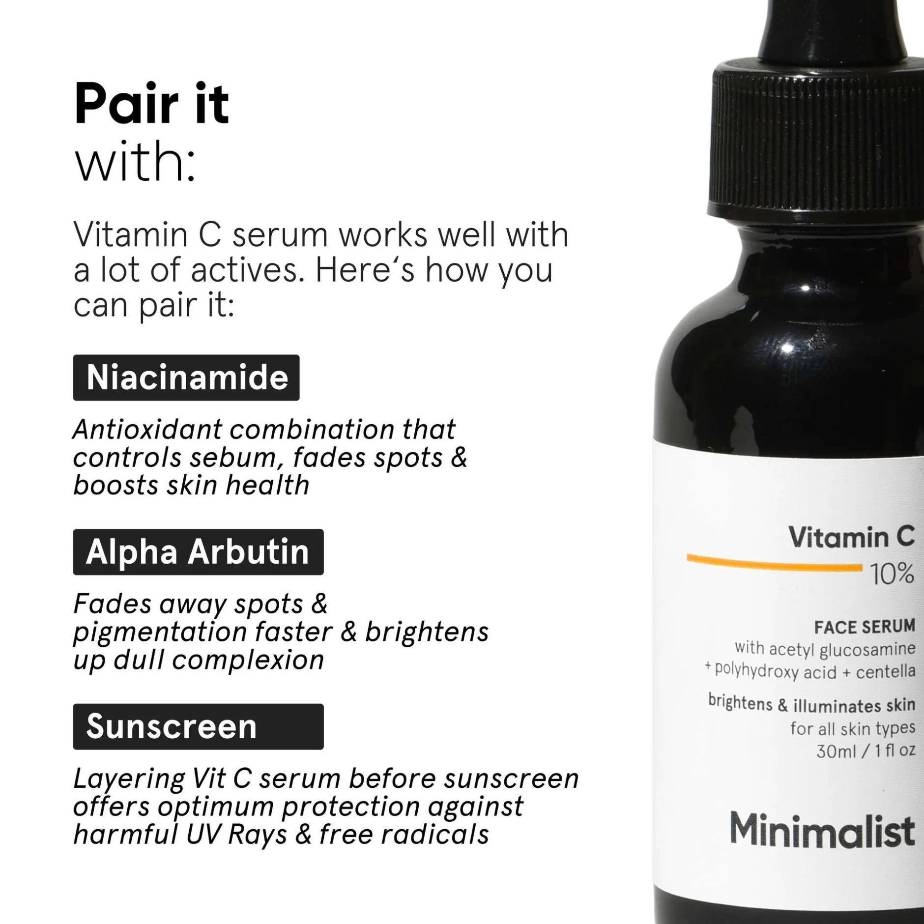 Minimalist Skin Care Vitamin C 10% Face Serum 30ml Online