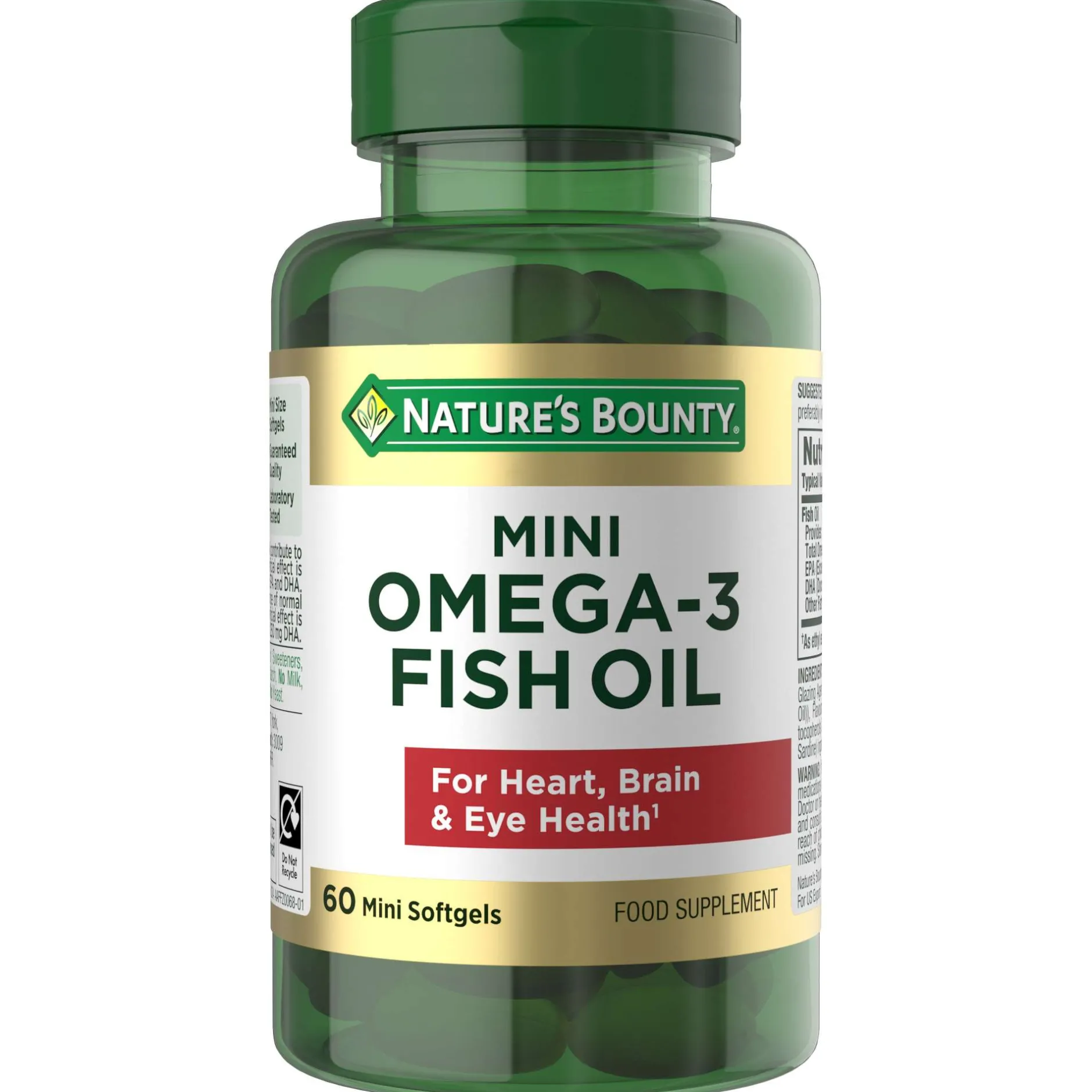 Nature's Bounty Fish Oil & Omegas Mini Omega-3 450mg Softgels x 60 Outlet