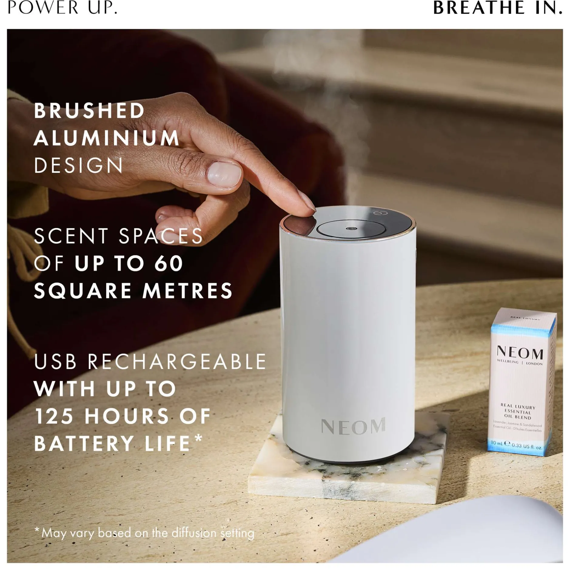 Neom Wellbeing London Pod Mini+ Waterless Essential Oil Diffuser White Online