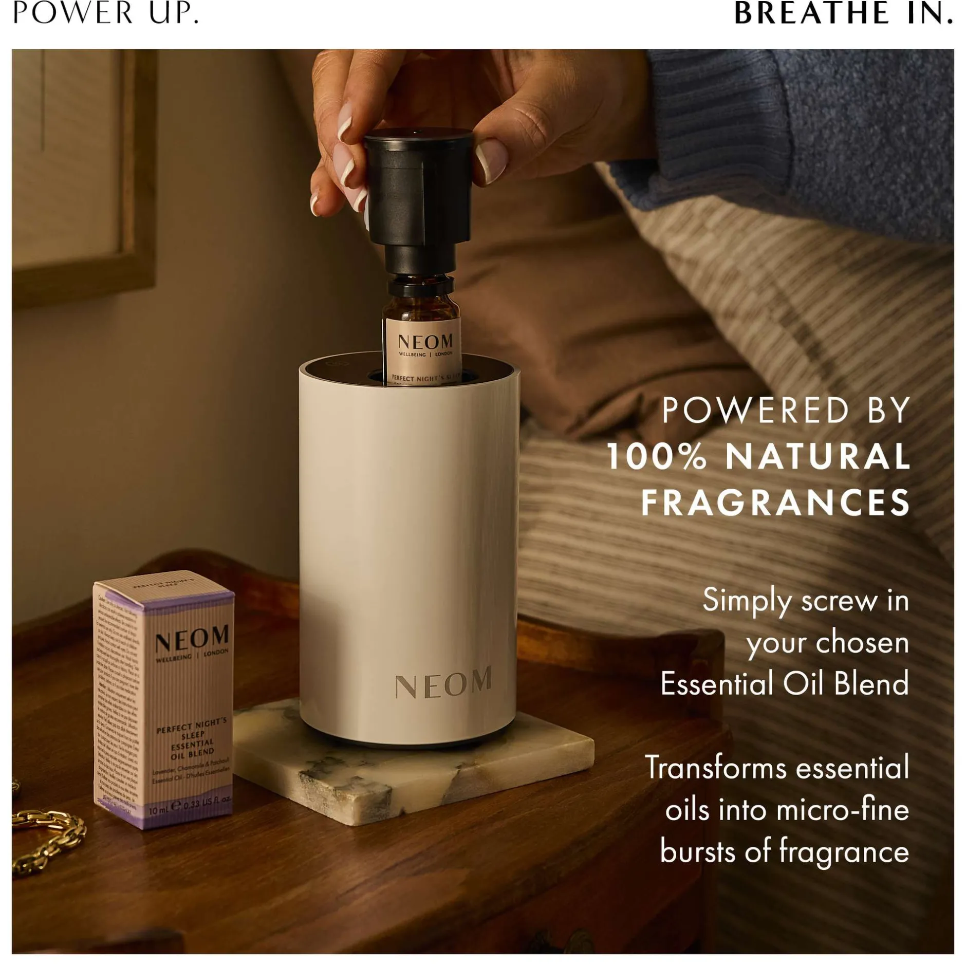 Neom Wellbeing London Pod Mini+ Waterless Essential Oil Diffuser White Online