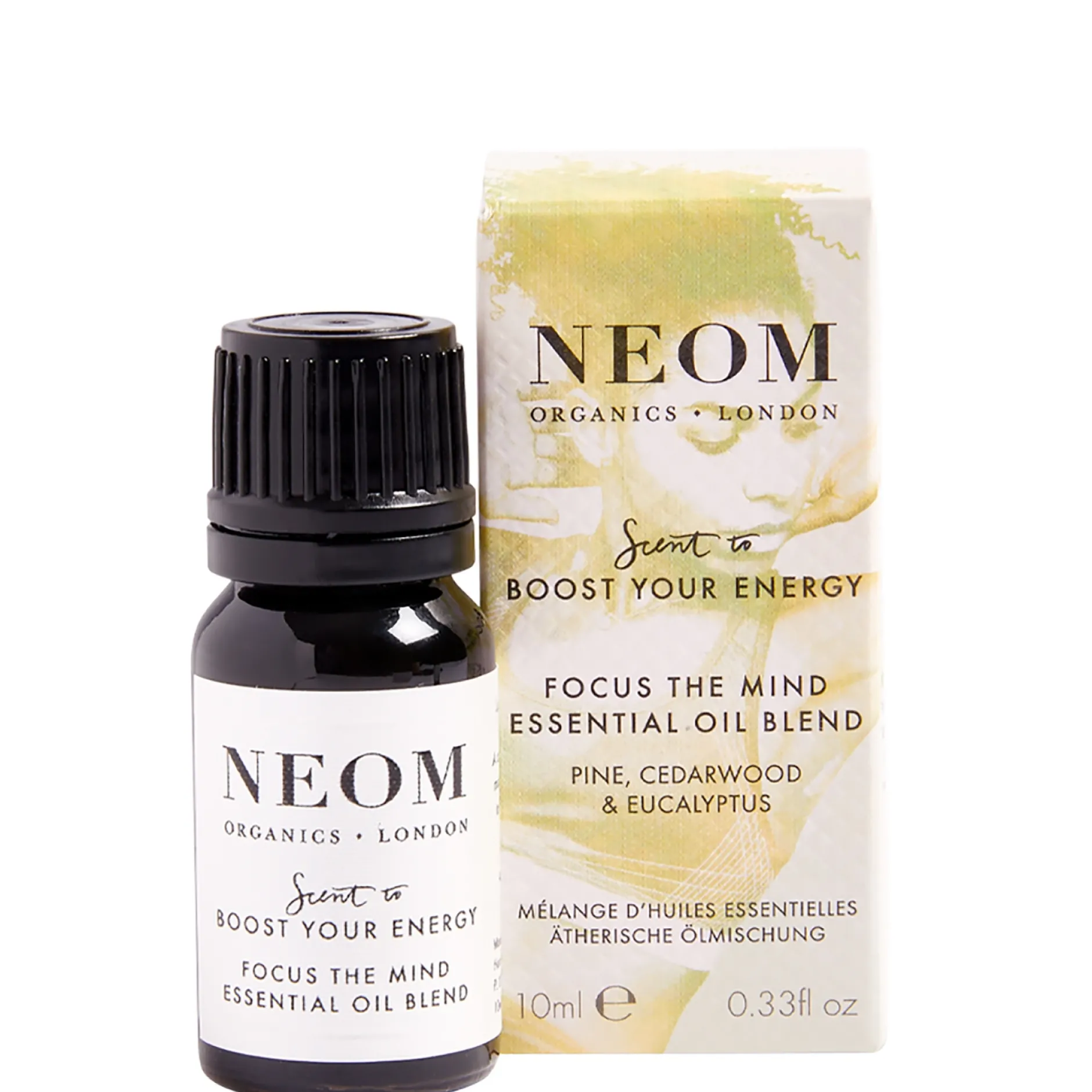 Neom Wellbeing London Scent To Boost Your Energy Focus the Mind Essential Oil Blend 10ml