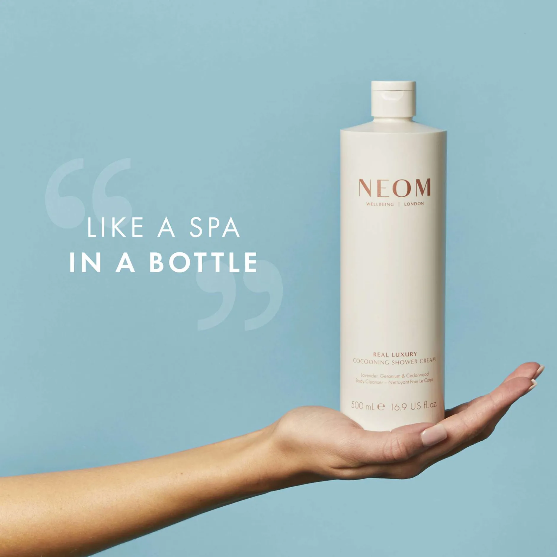 Neom Wellbeing London Scent To De-Stress Real Luxury Cocooning Shower Cream 50ml Hot