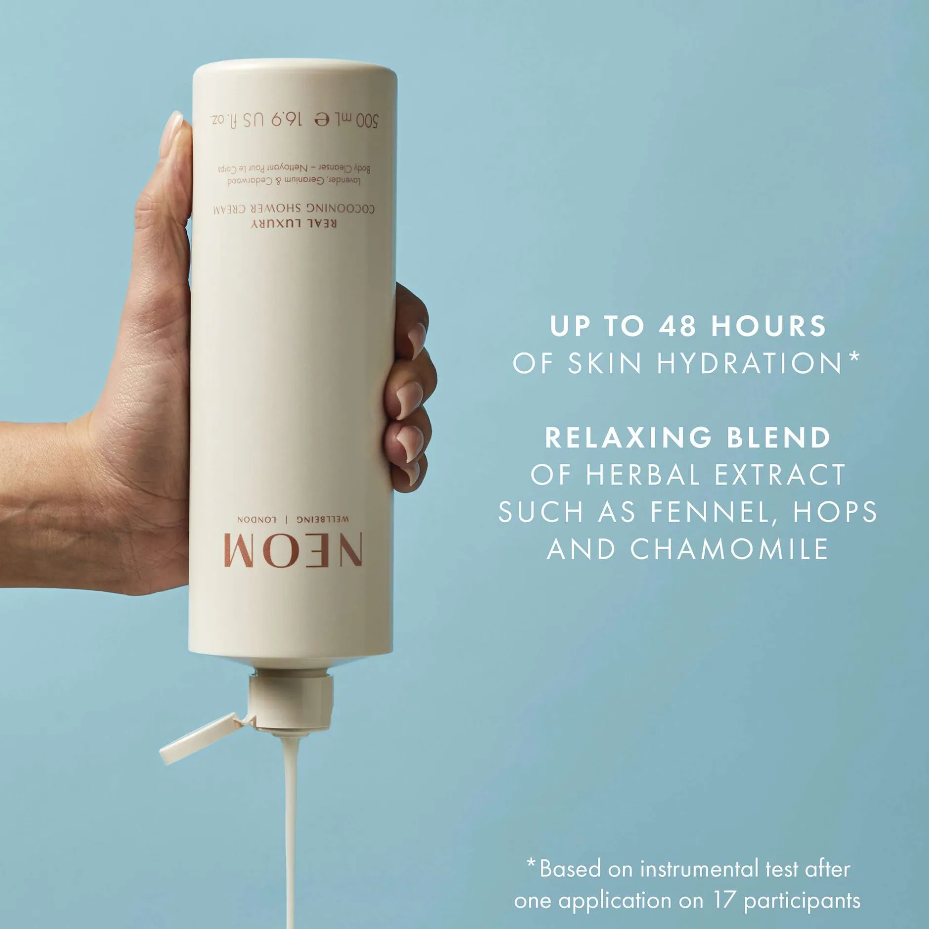Neom Wellbeing London Scent To De-Stress Real Luxury Cocooning Shower Cream 50ml Hot