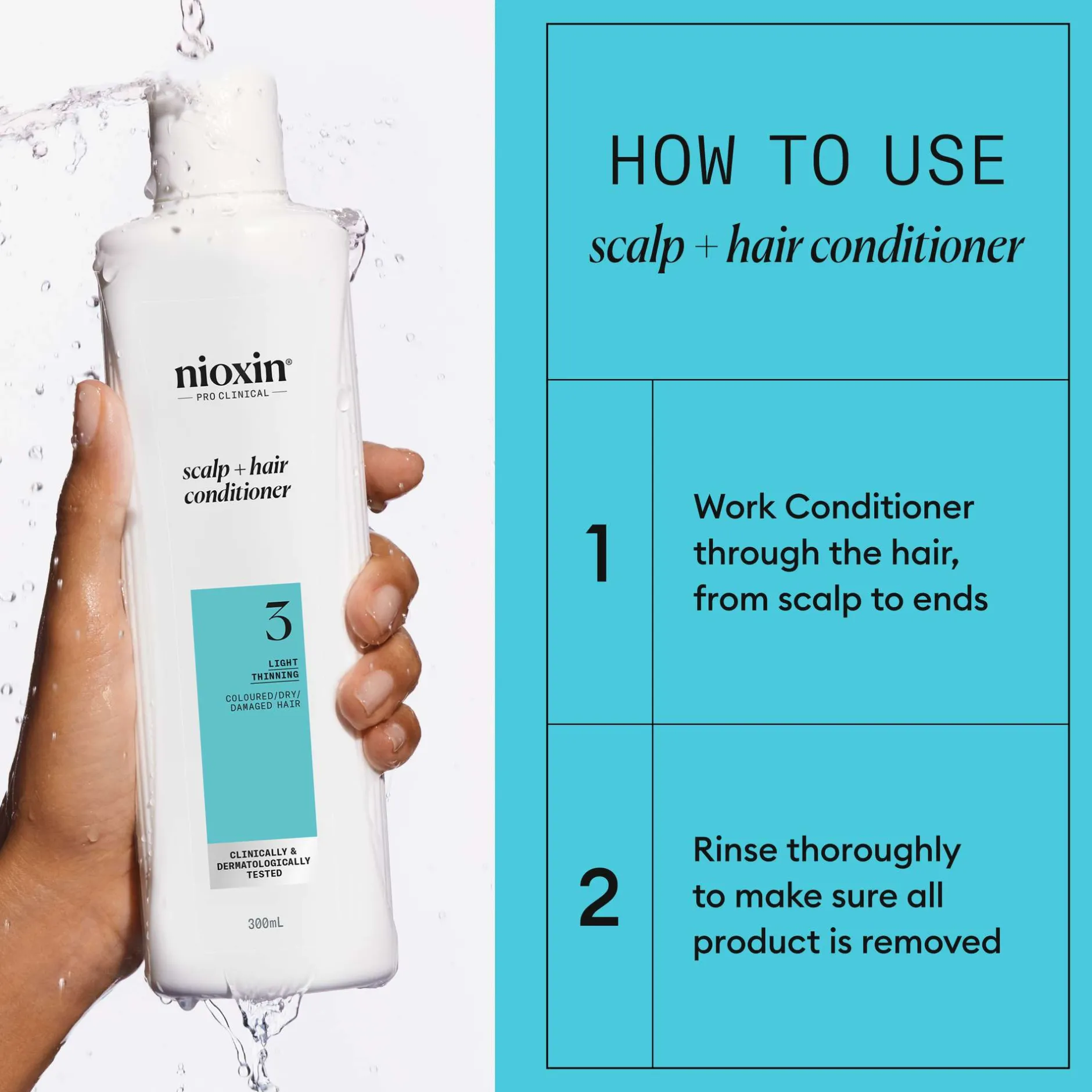 Nioxin Pro Clinical System 3 Conditioner for Coloured Hair with Light Thinning 300ml Discount
