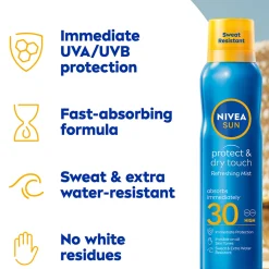Nivea Sun Care Protect & Dry Touch SPF30 Refreshing Mist 200ml New