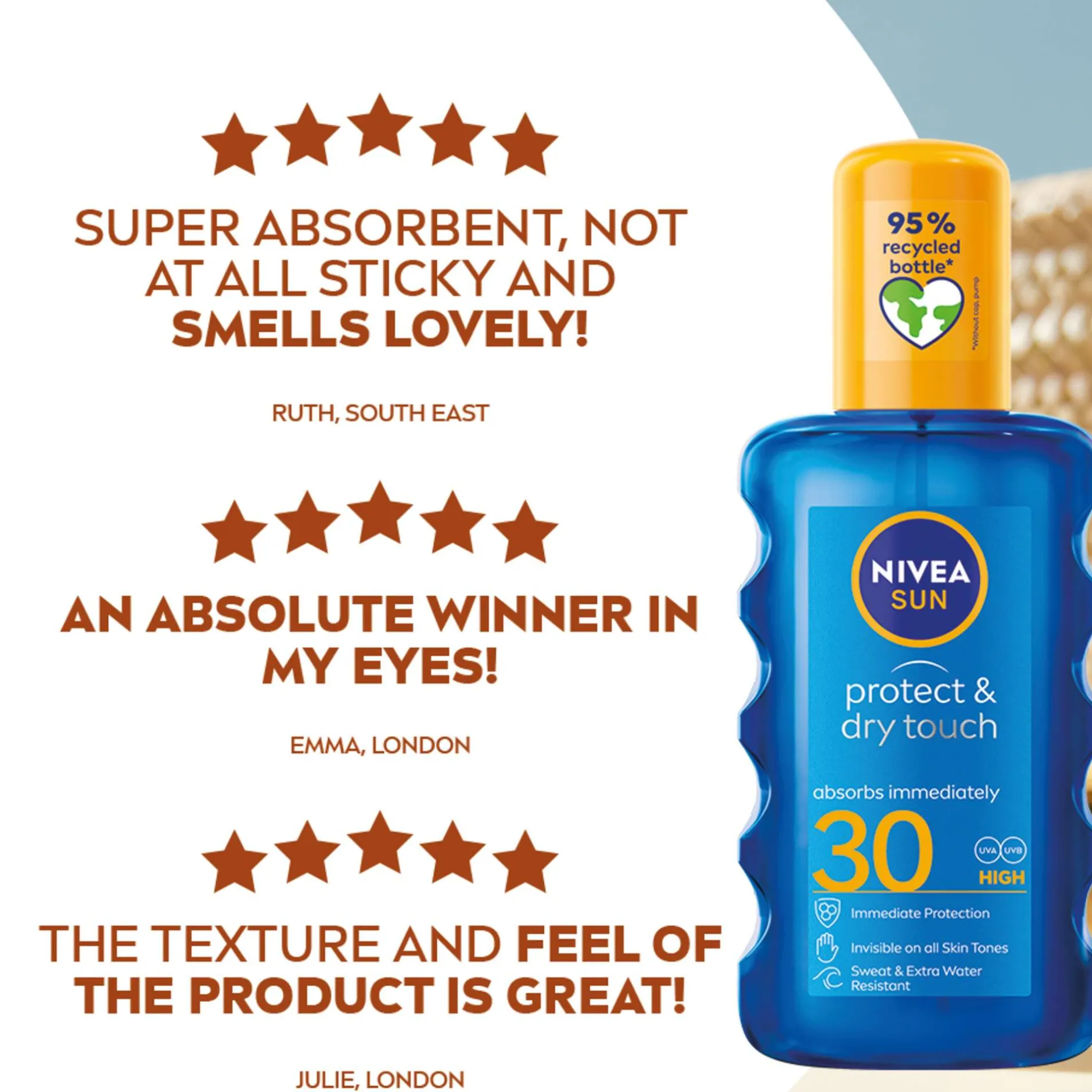 Nivea Sun Care Protect & Dry Touch SPF30 Invisible Spray 200ml Online
