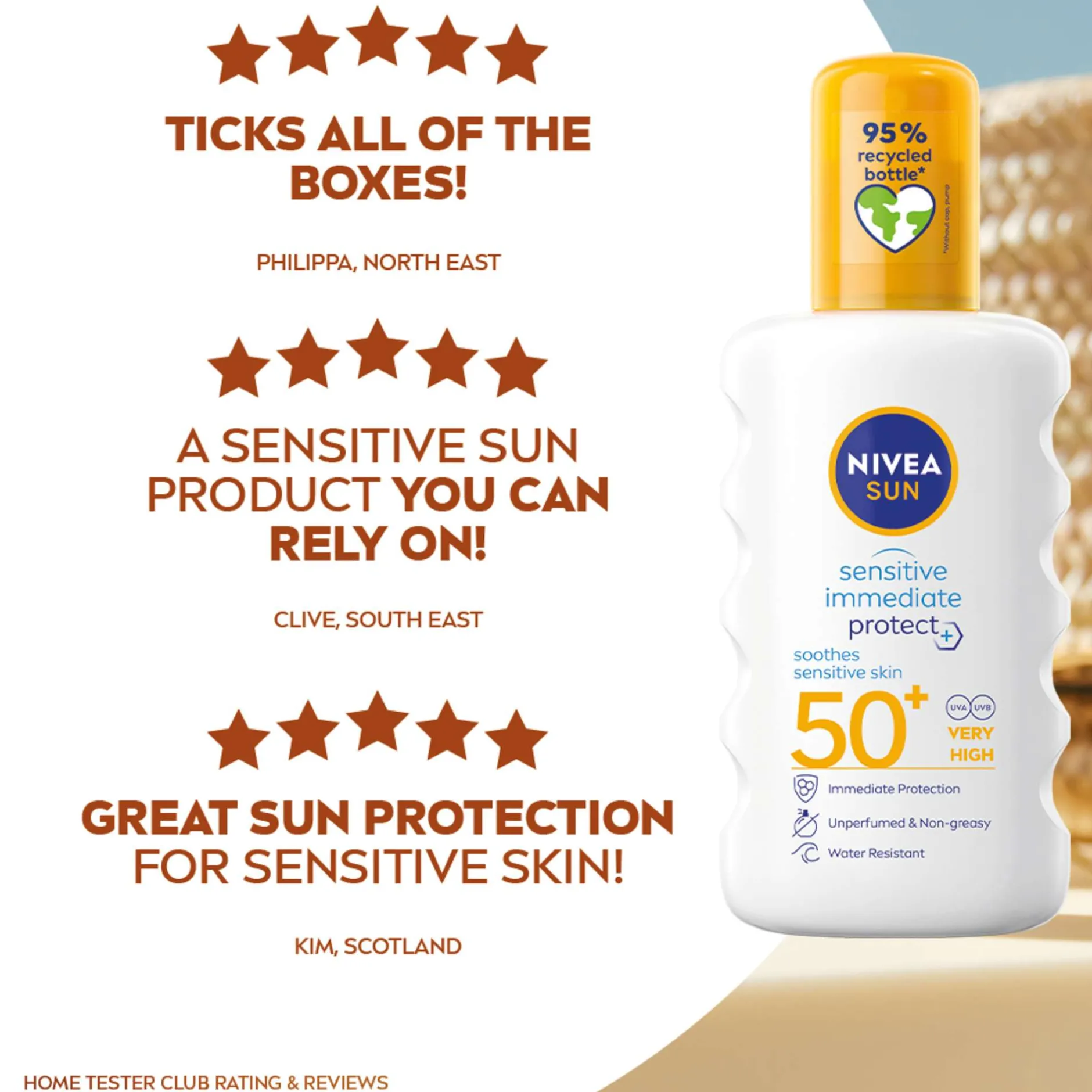 Nivea Sun Care Sensitive Immediate Protect SPF50+ Spray 200ml Sale