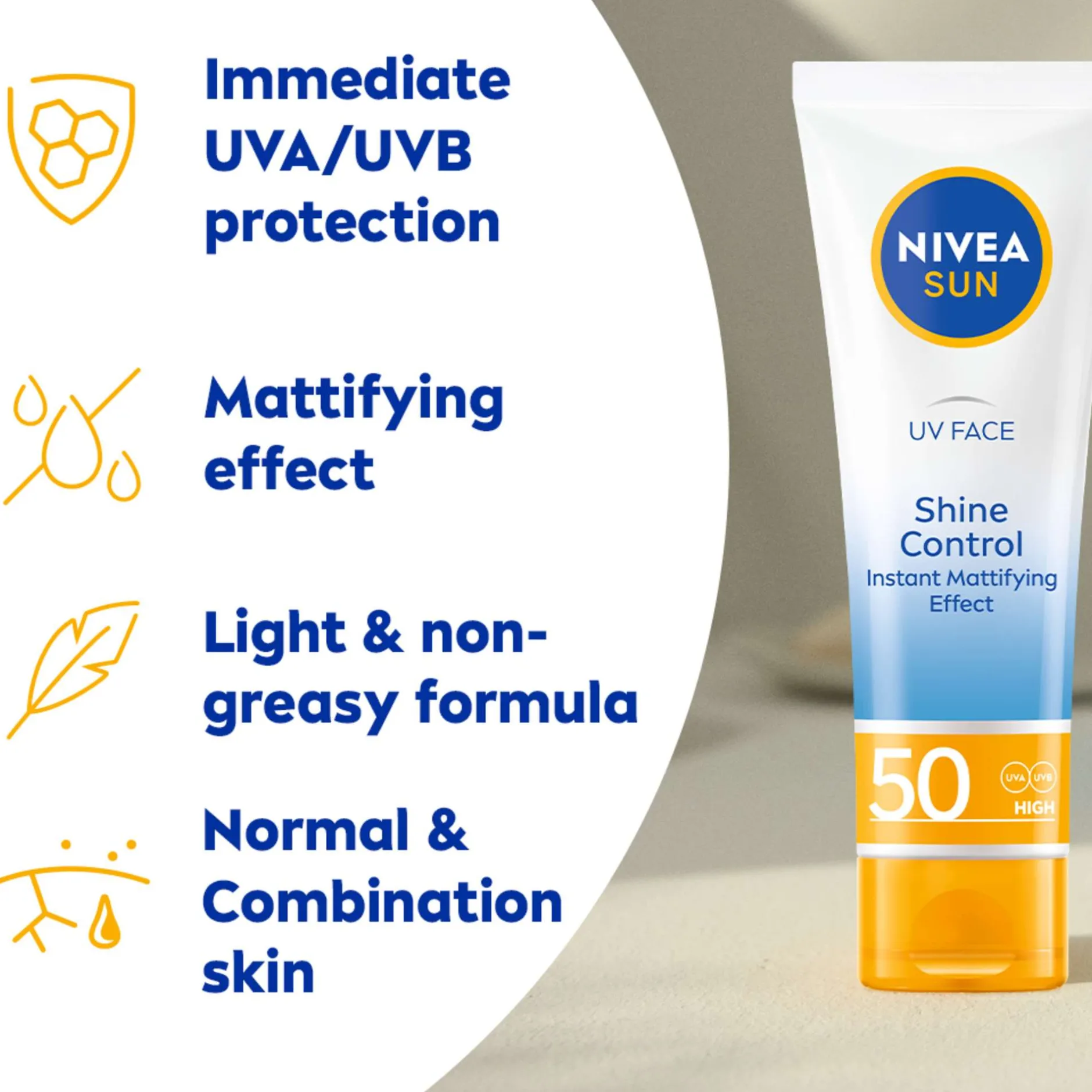 Nivea Sun Care UV Face Shine Control SPF50 Cream 50ml Discount