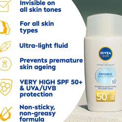 Nivea Sun Care UV Face Specialist Invisible Daily Fluid SPF50+ 40ml Online