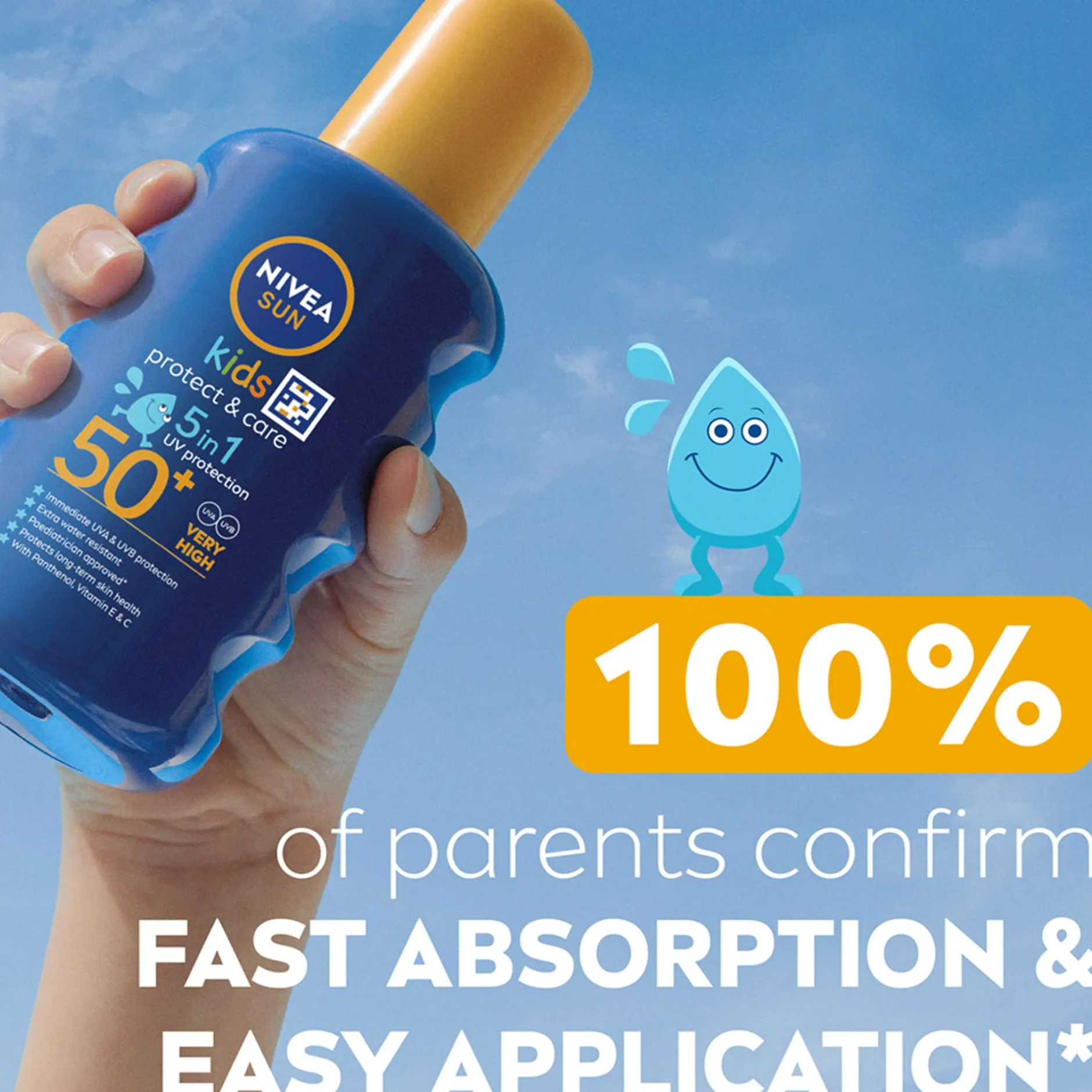 Nivea Sun Kids Protect & Care SPF50+ Coloured Spray 200ml Sale