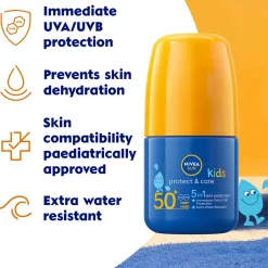 Nivea Sun Kids Protect & Care SPF50+ Roll On 50ml New