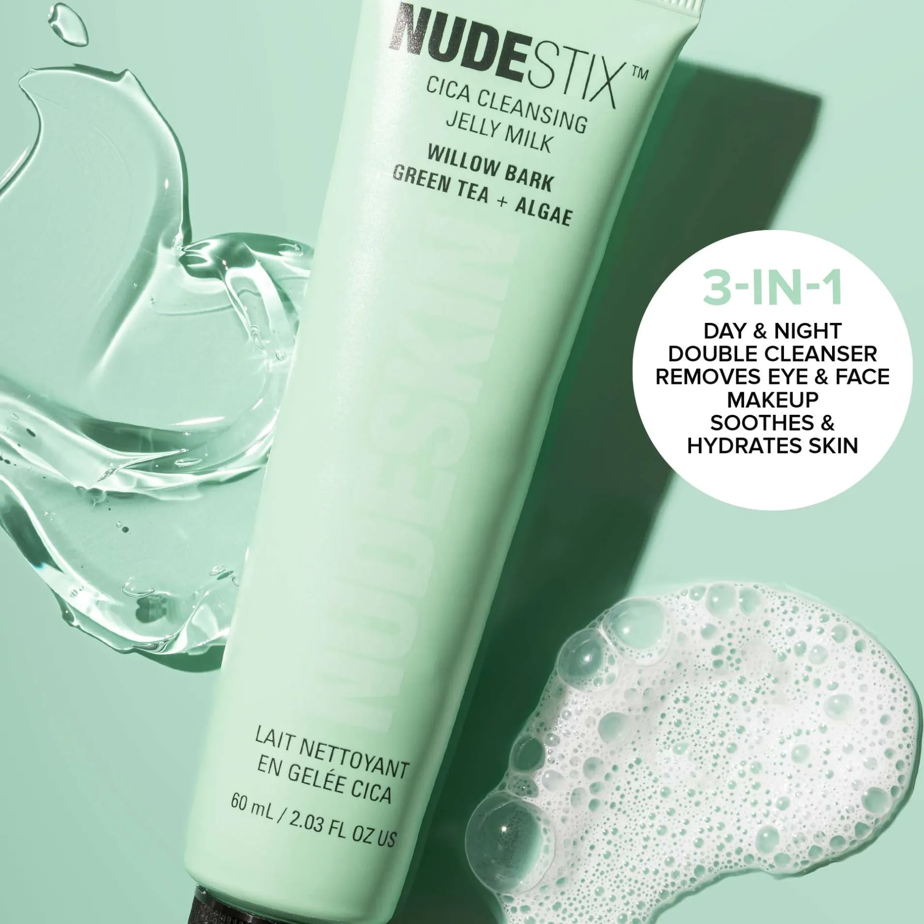 NUDESTIX Nudeskin Cica Cleansing Jelly Milk 60ml Hot