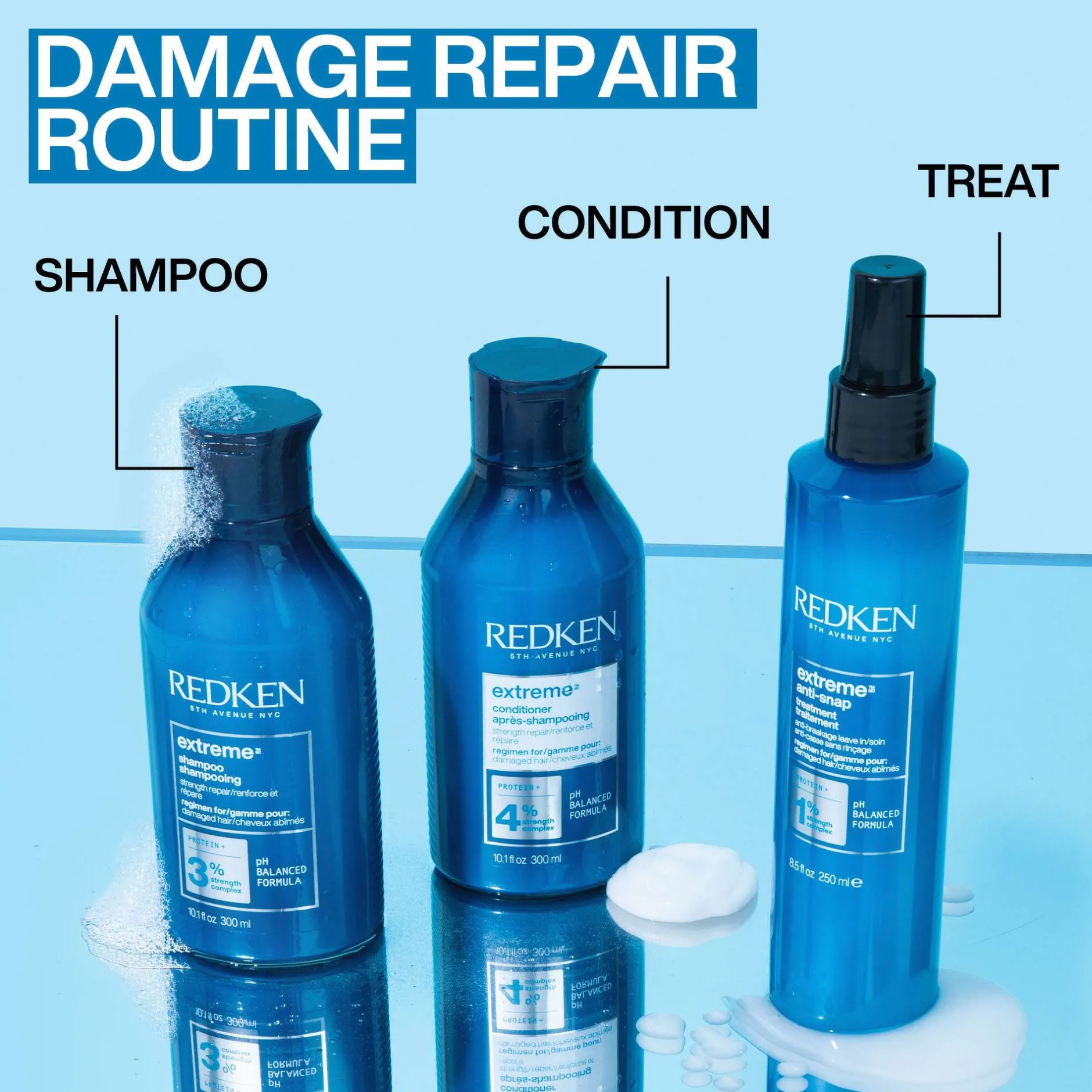 Redken Extreme Anti-Snap Treatment Spray for Damaged Hair, Helps Prevent Breakage 250ml Hot