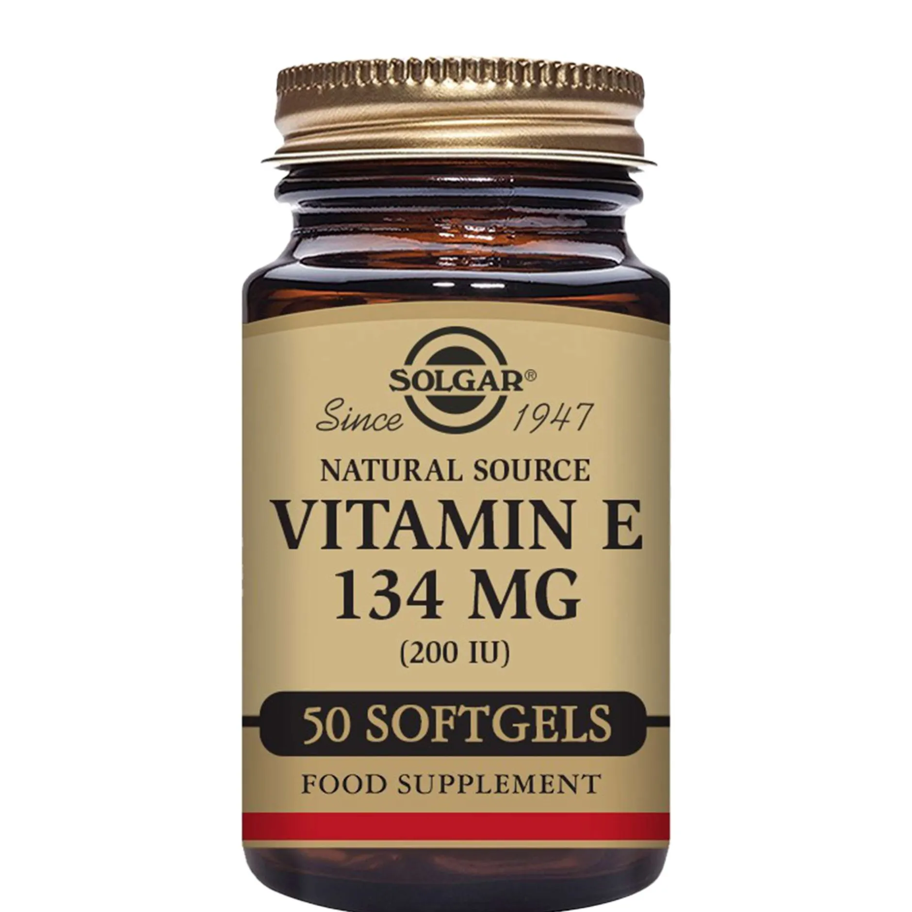 Solgar Vitamins Natural Source Vitamin E 134mg (200 IU) Vegetable Softgels x 50 Clearance
