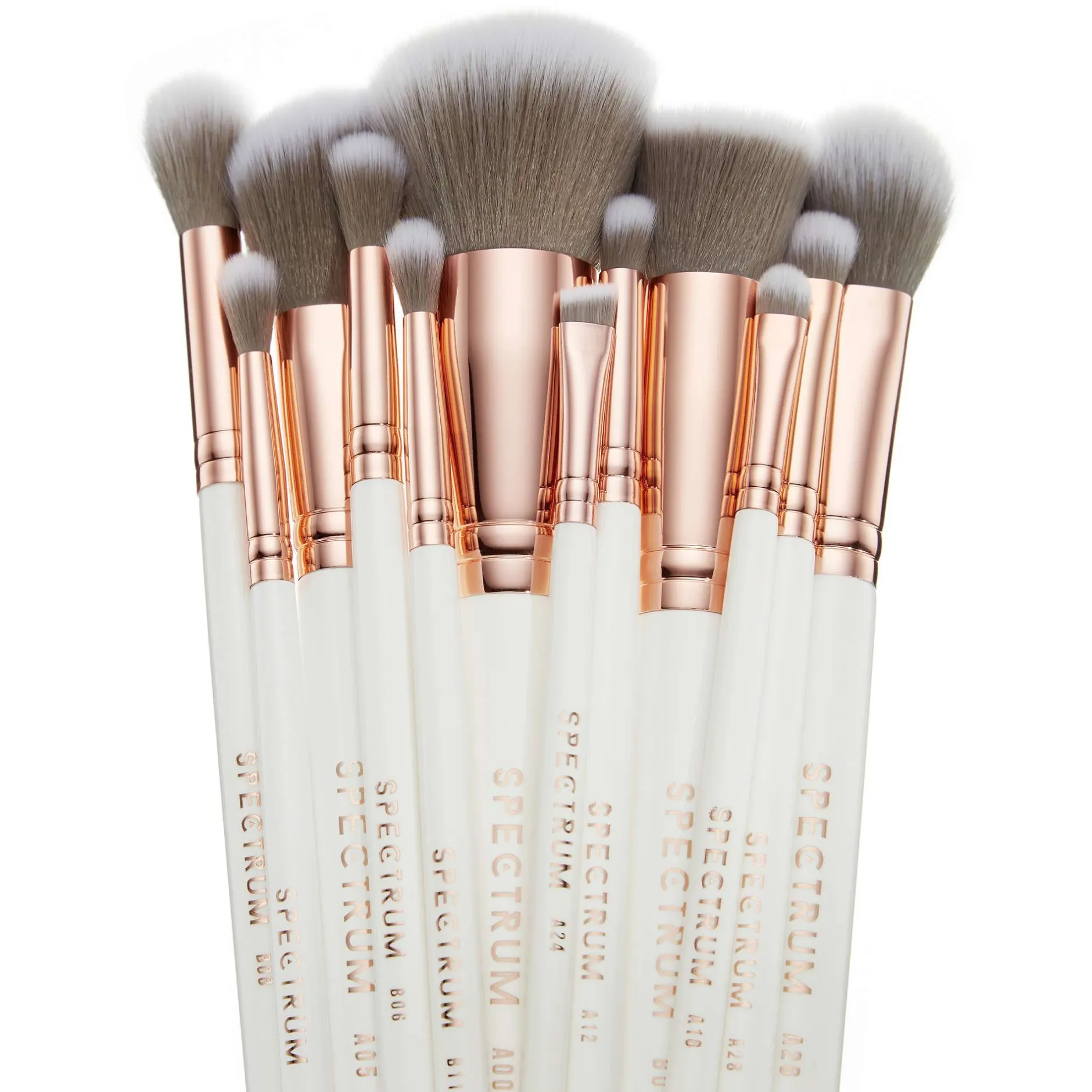Spectrum Everyday Sets White Marbleous 12 Piece Makeup Brush Set New