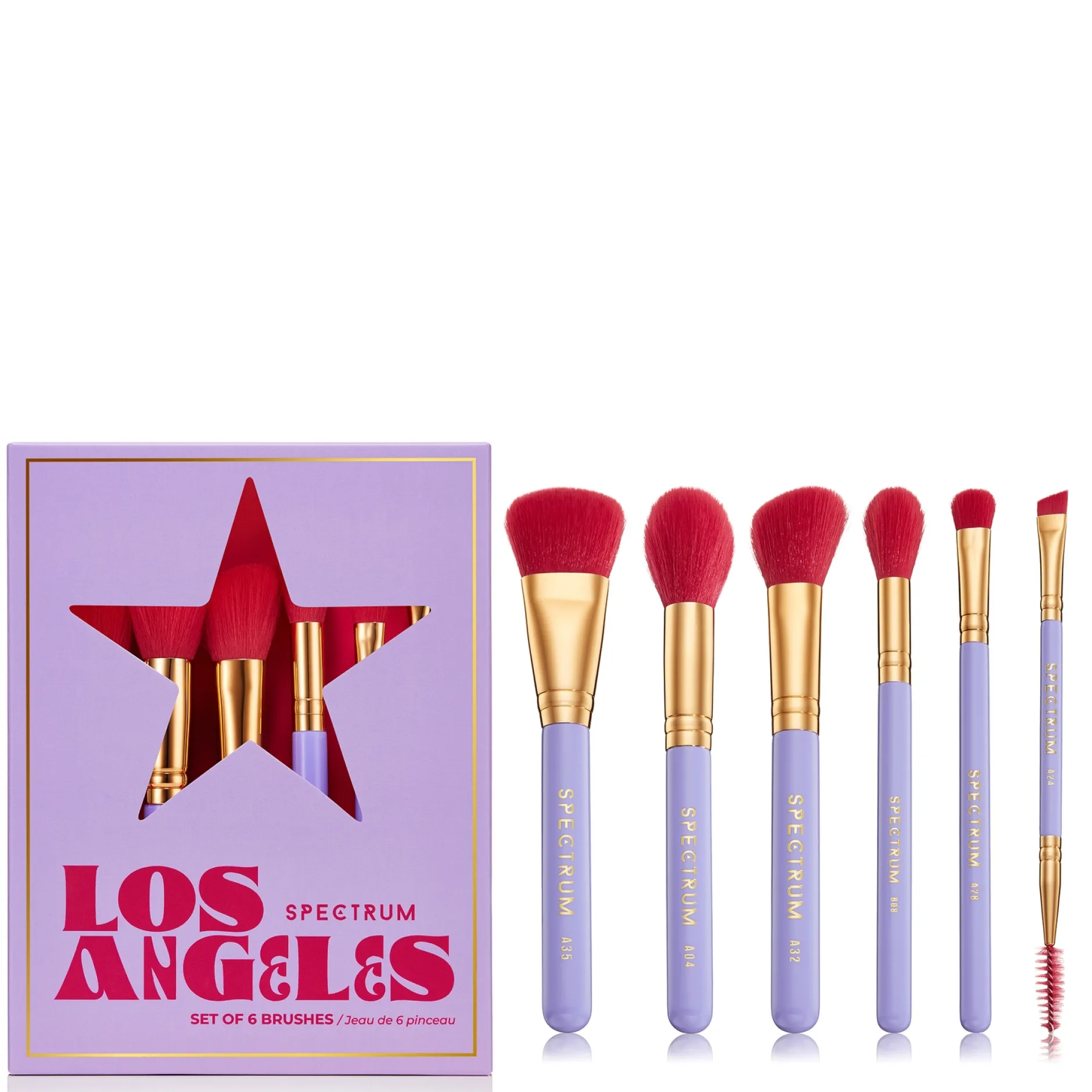 Spectrum Travel Books Los Angeles 6 Piece Makeup Brush Set New