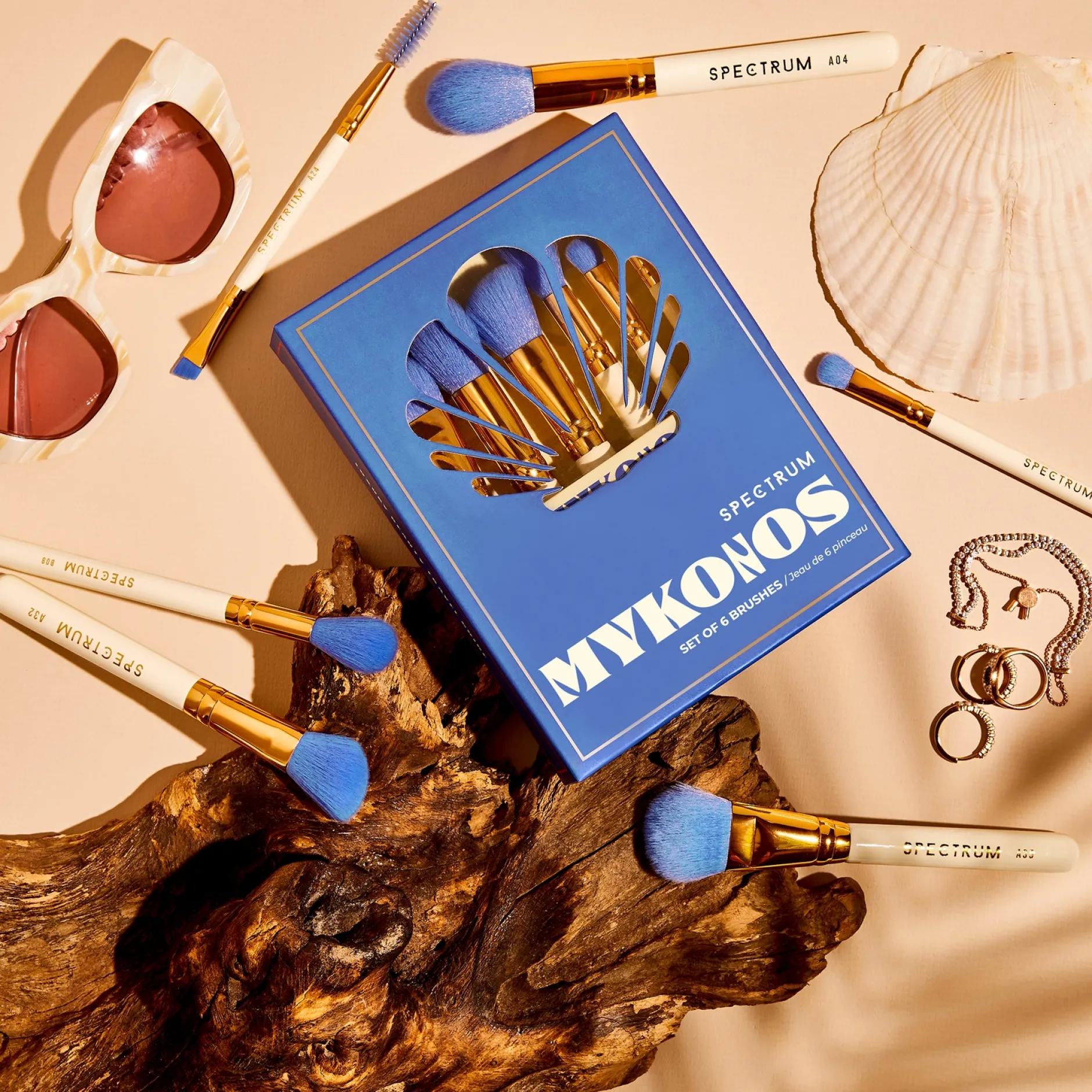 Spectrum Travel Books Mykonos 6 Piece Makeup Brush Set Clearance