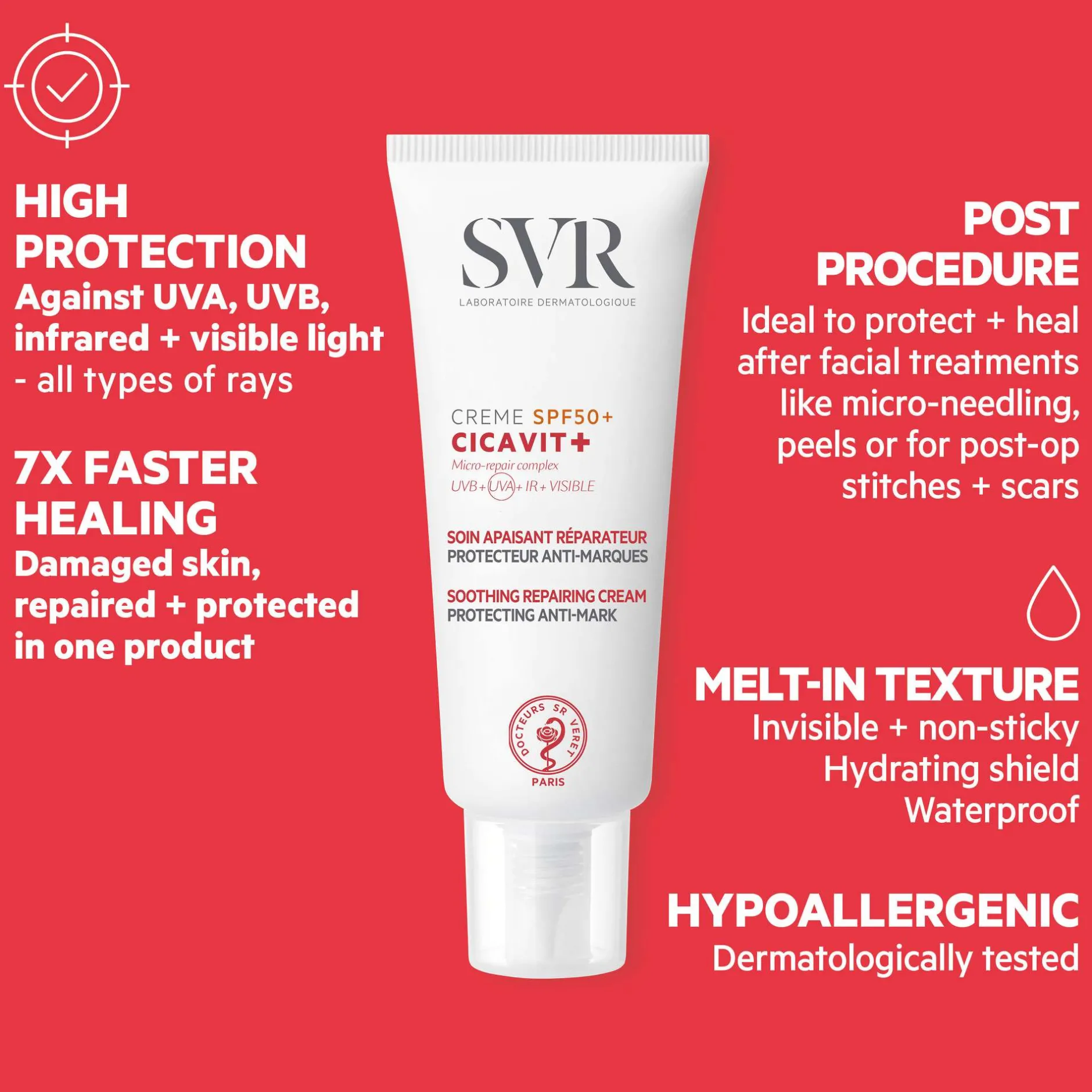 SVR Cicavit+ SPF50+ Scar Wound Tattoo Protection Sunscreen 40ml Discount