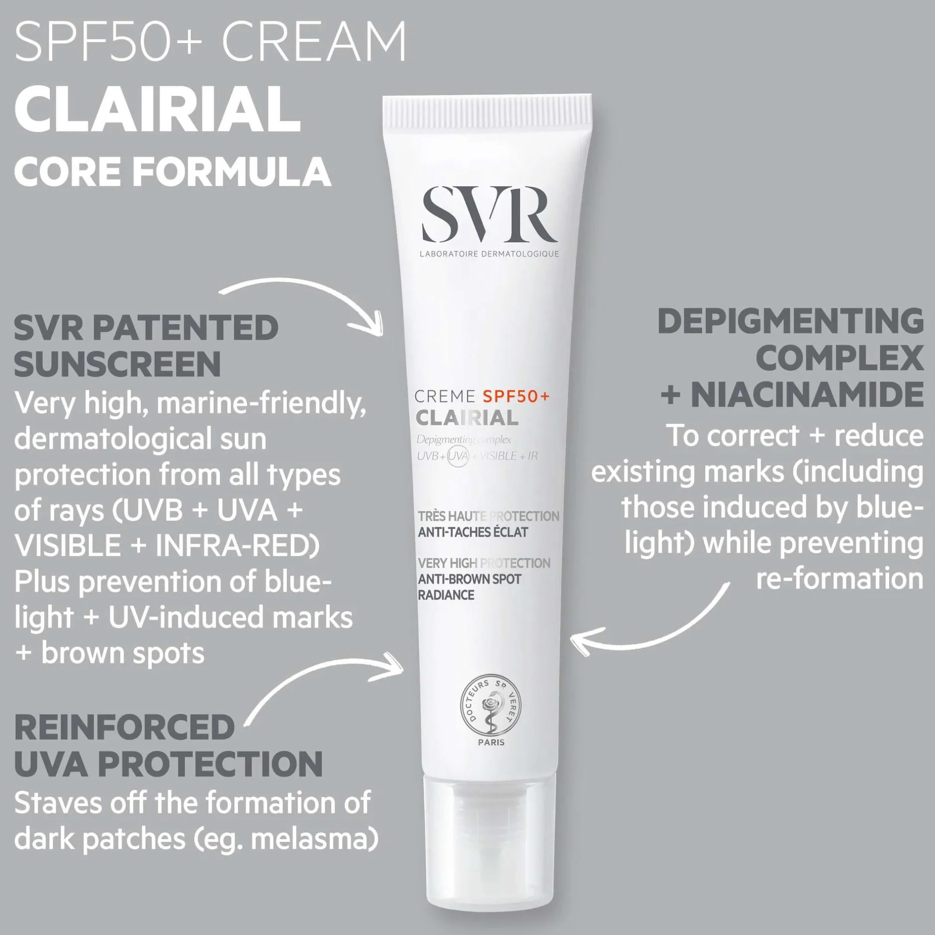 SVR Clairial SPF50+ Daily UV Hyperpigmentation Cream 40ml New
