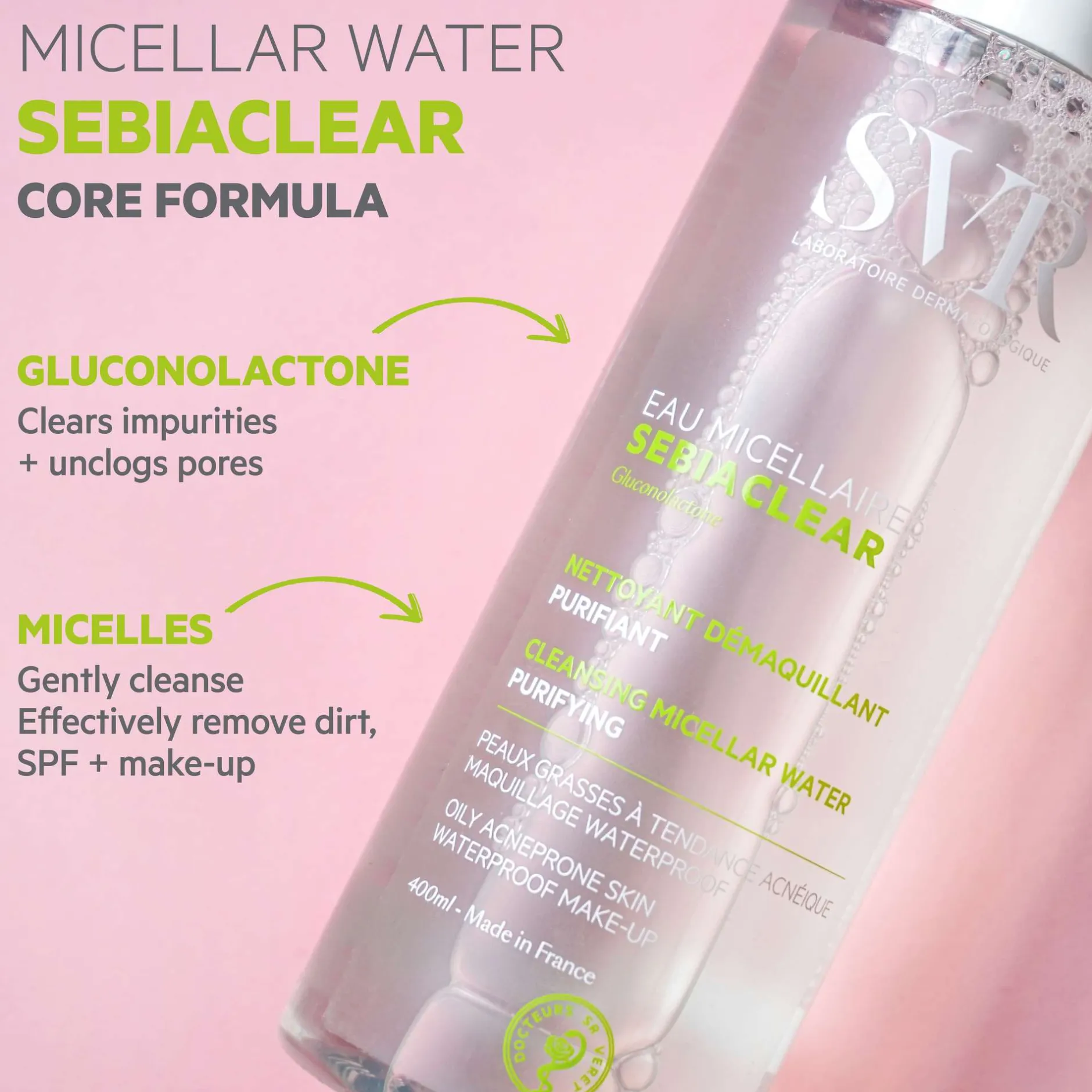 SVR Sebiaclear Cleansing Micellar Water for Oily Skin 400ml