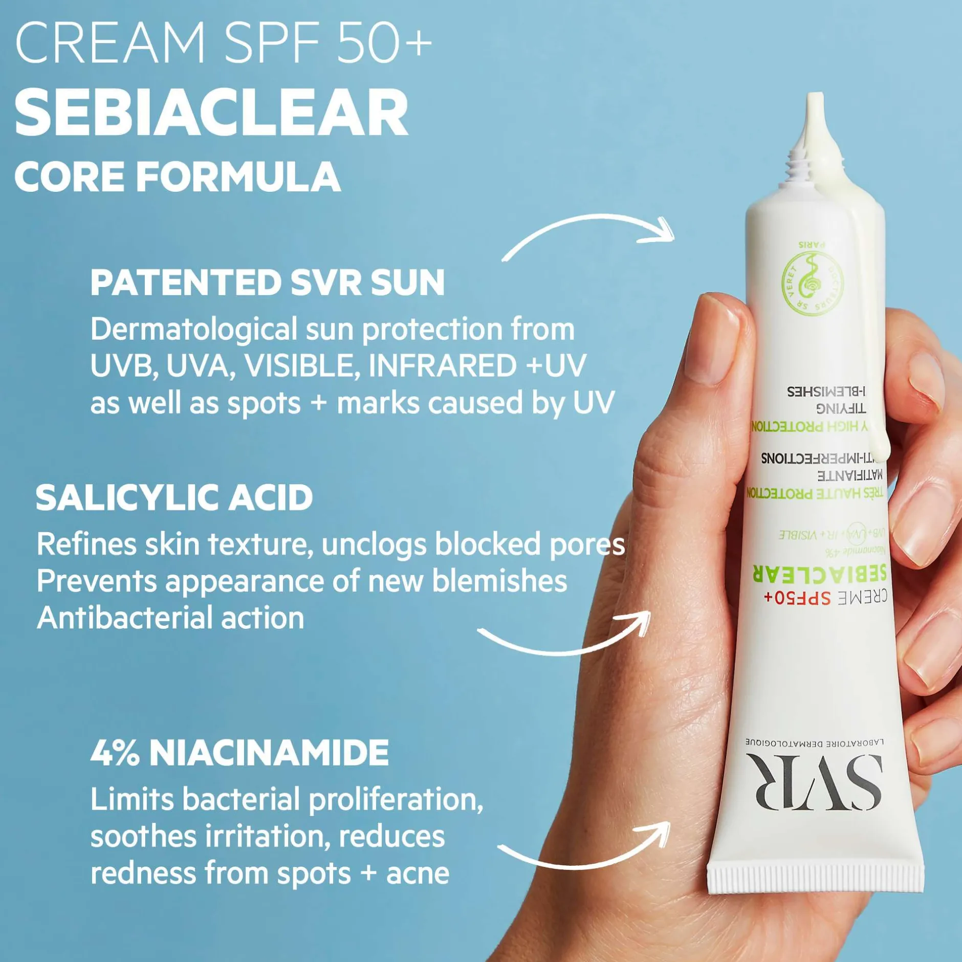 SVR Sebiaclear SPF50+ Mattifying Anti-Blemish Sunscreen 40ml Outlet