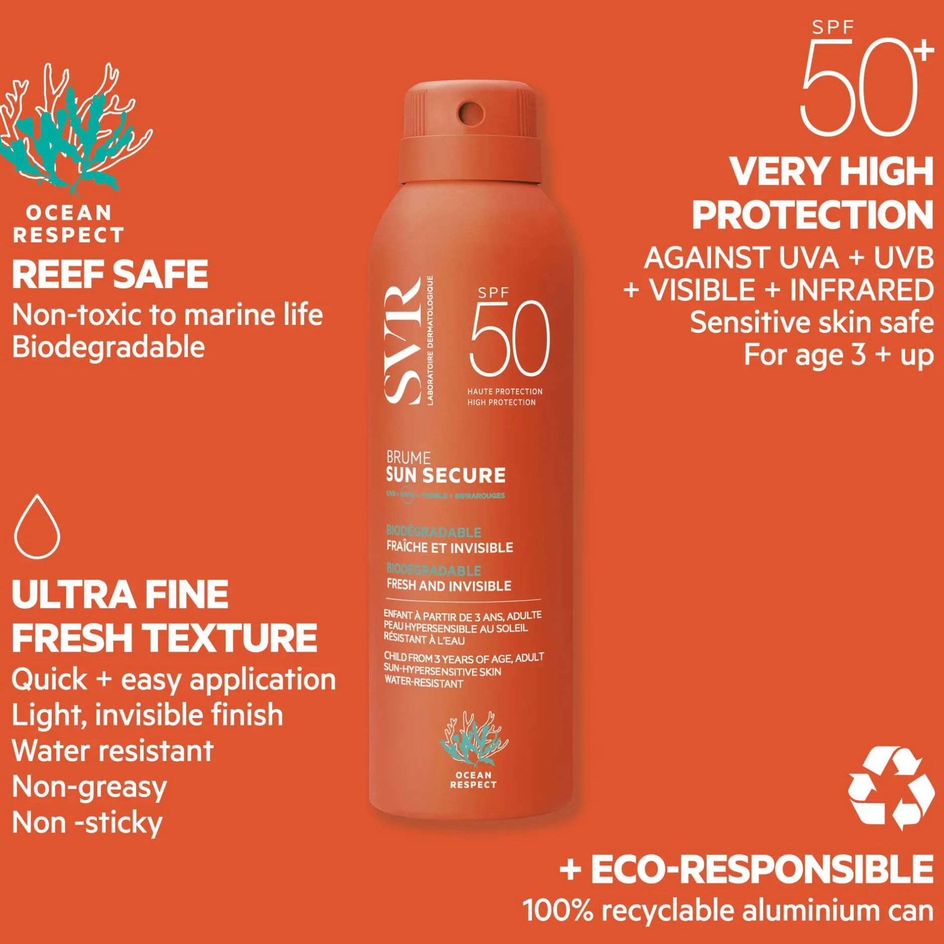 SVR Sun Secure Fresh and Invisible SPF50 Mist 200ml Sale
