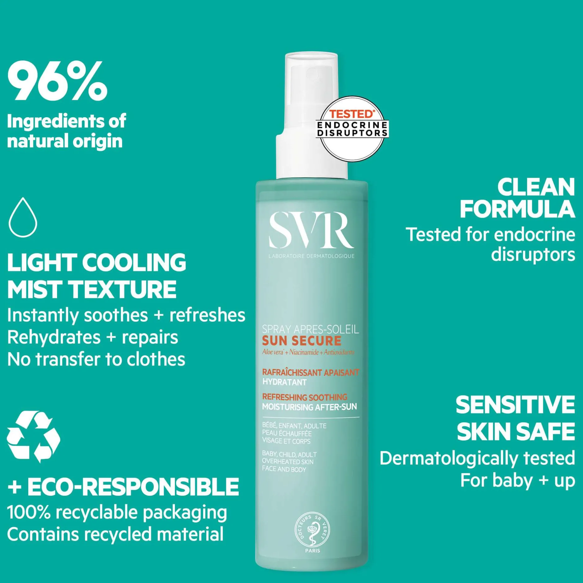 SVR Sun Secure Refreshing Soothing Moisturising Aftersun Spray 200ml Sale